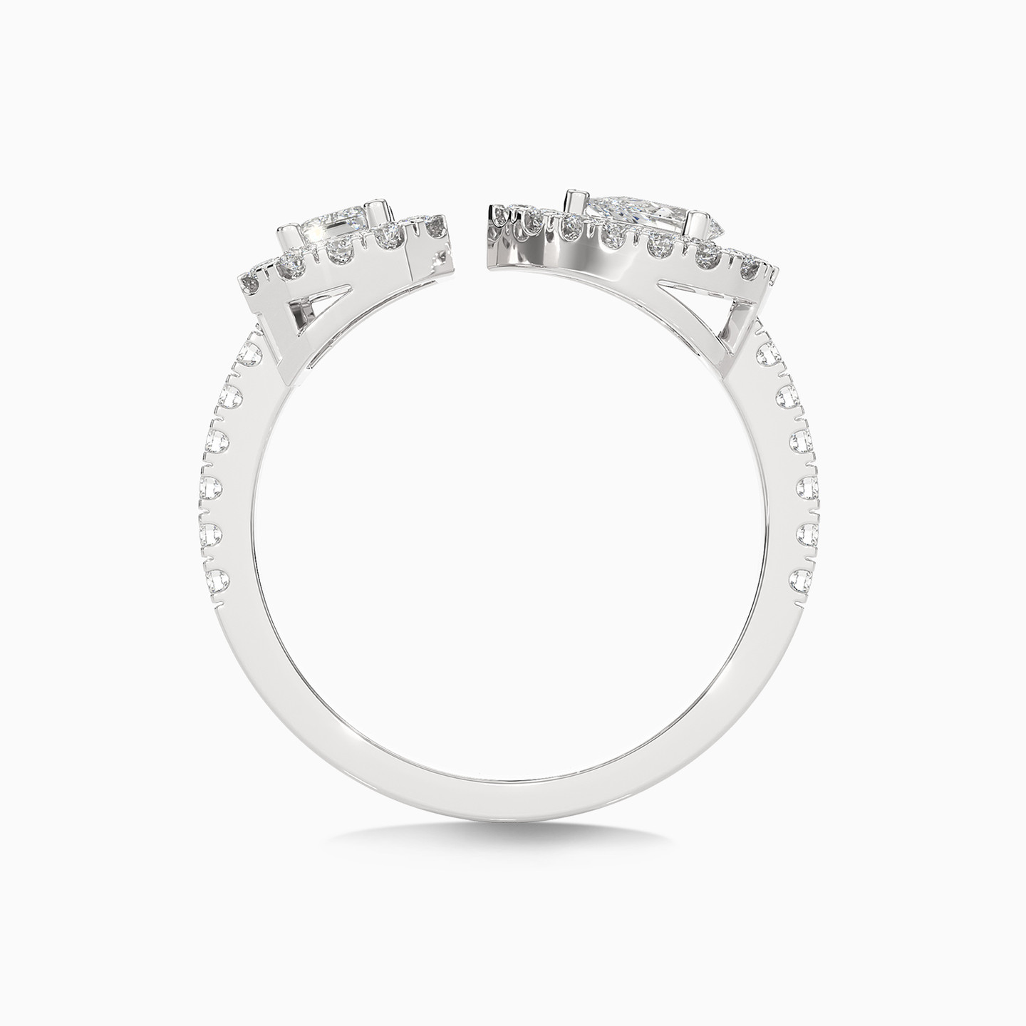 0.93 CT Multishaped Lab Grown Diamond Two headed Ring in 18K Gold - 3 0.93 CT Multishaped Lab Grown Diamond Two headed Ring in 18K Gold - 3