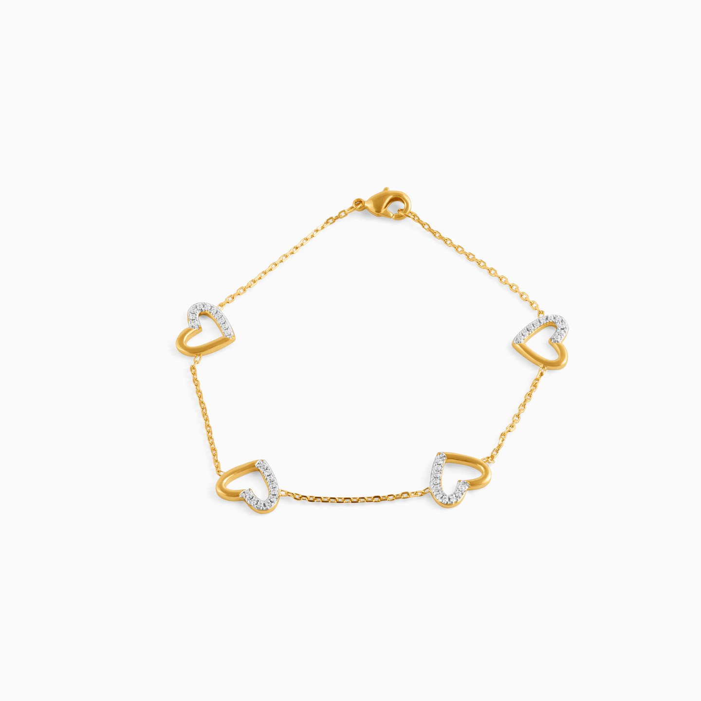 Gold Cubic Zirconia Chain Bracelet