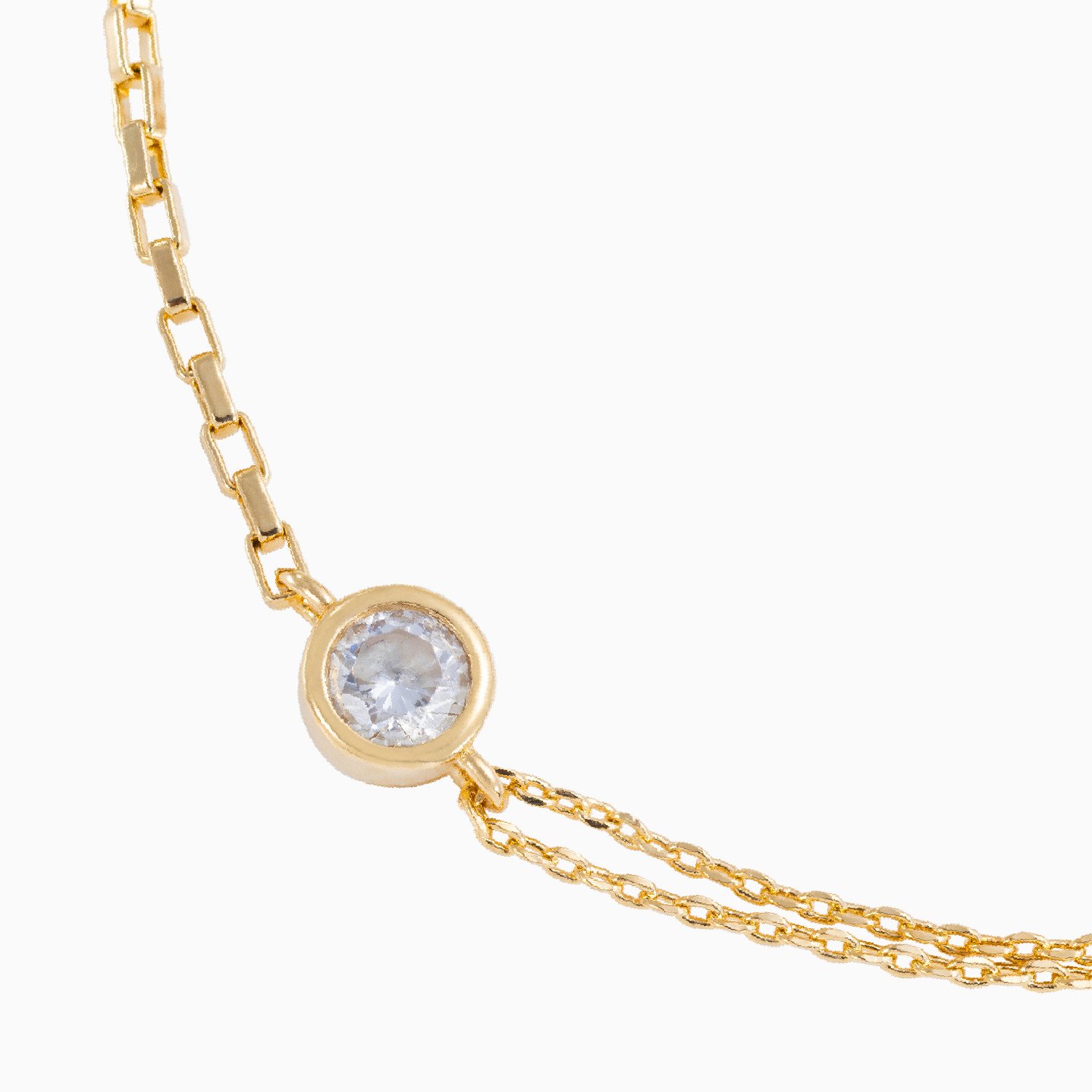 Gold Plated Cubic Zirconia Chain Bracelet - 3