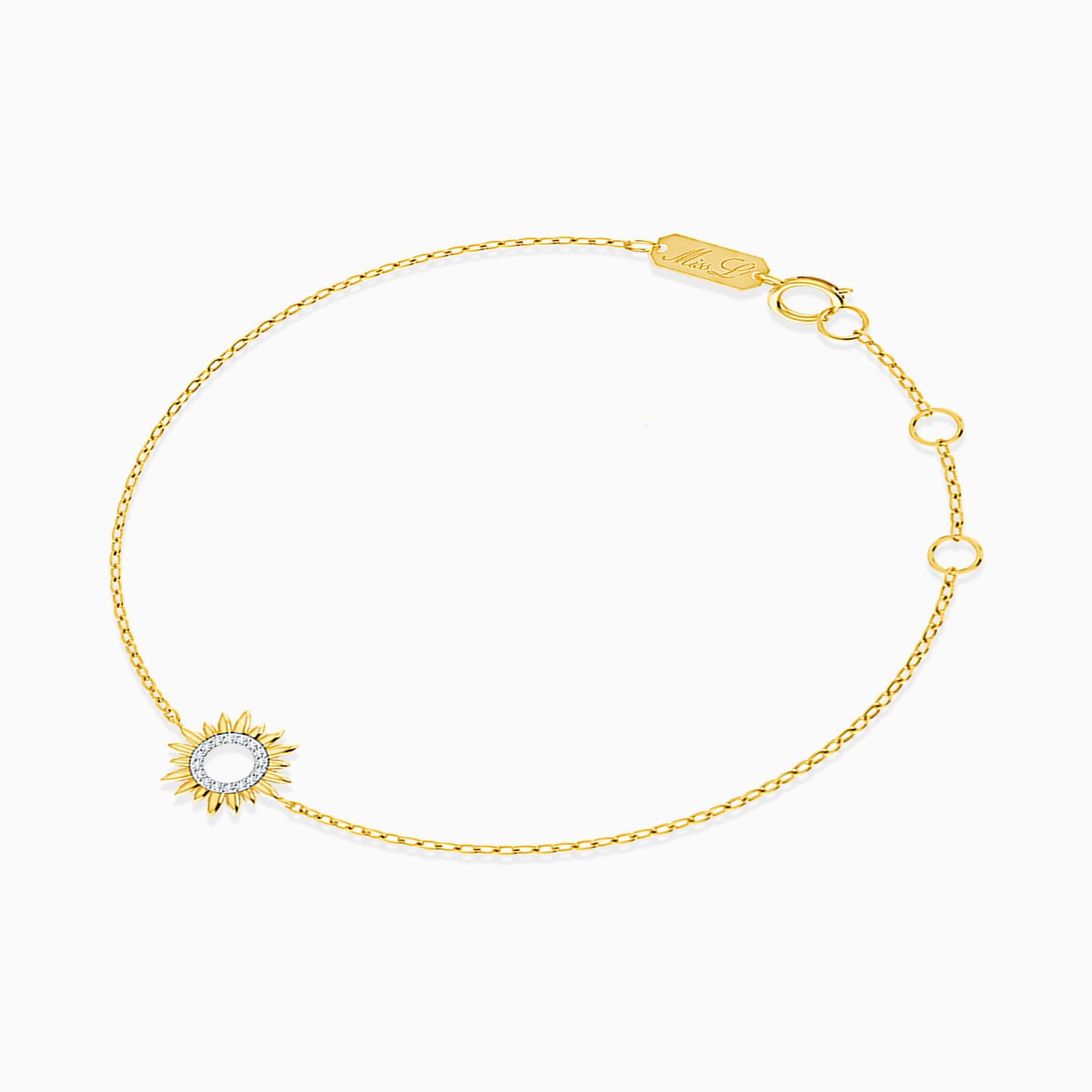 18K Gold Diamond Chain Bracelet - 2