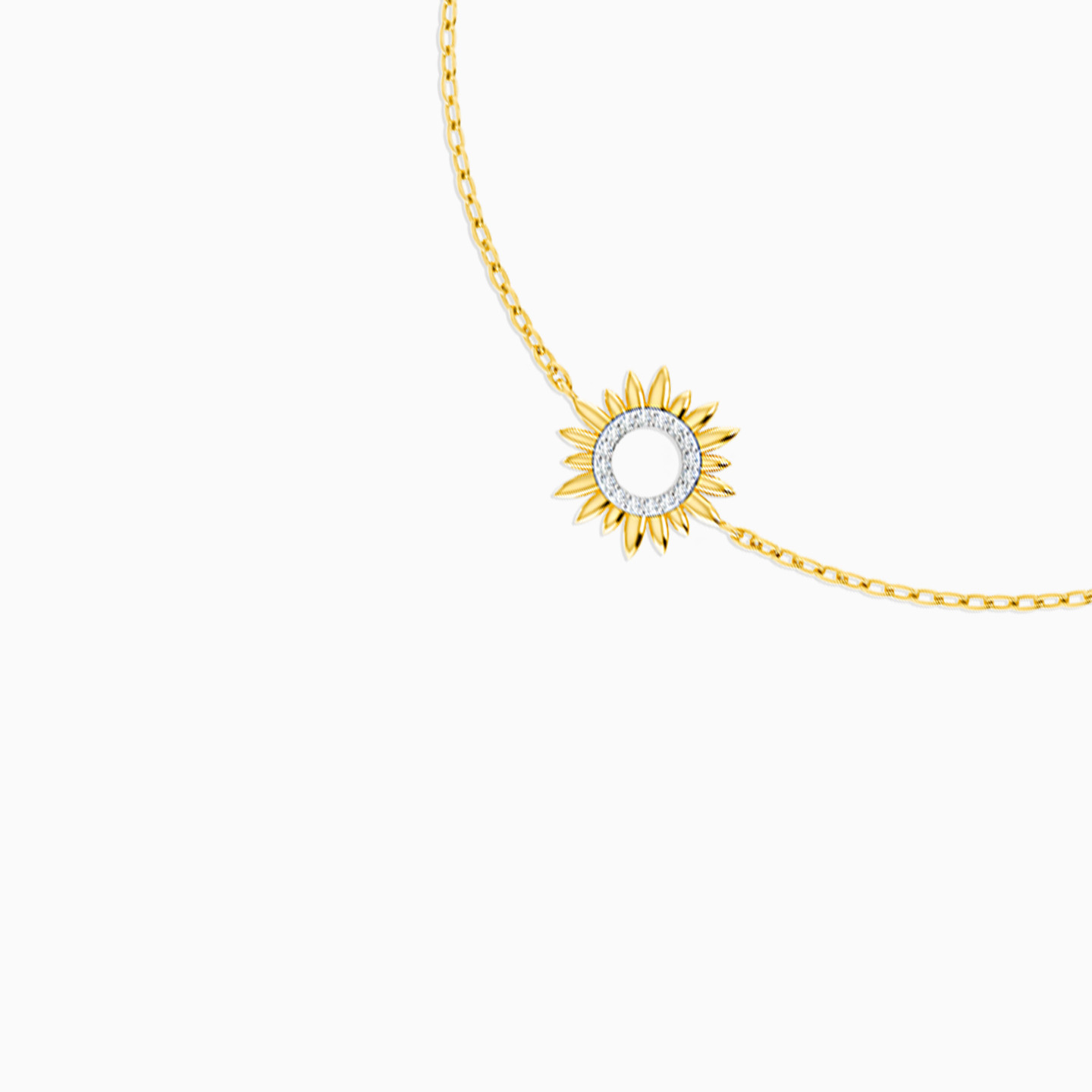 Sunflower Diamonds Chain Bracelet in 18K Gold - 3