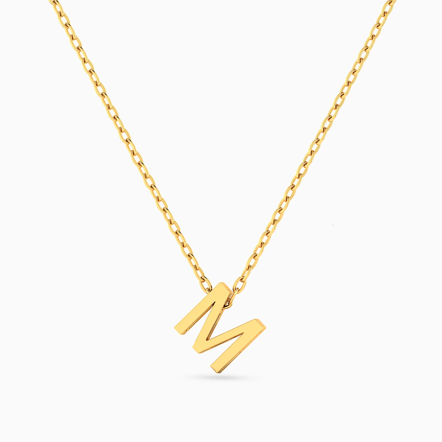 Letter M Necklace in 18K Gold - 3 Letter M Necklace in 18K Gold - 3