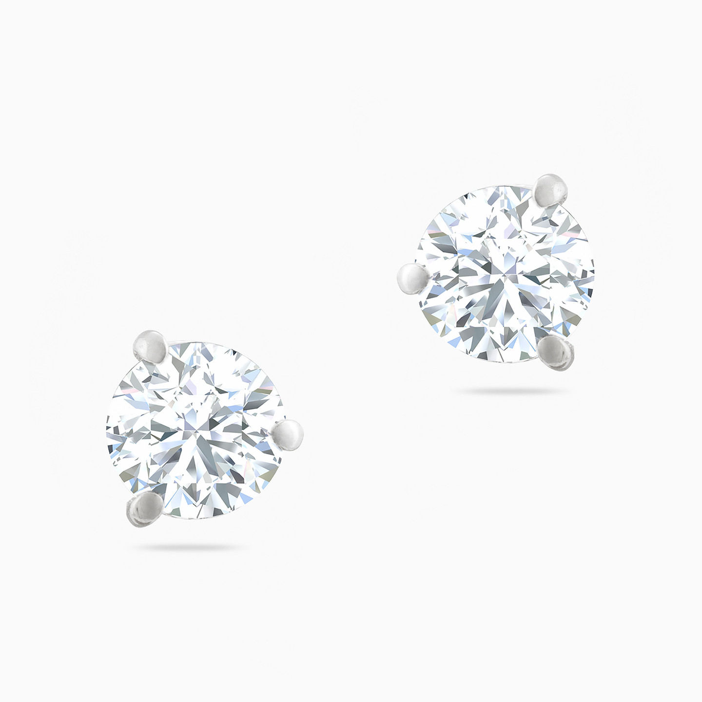 Round Cubic Zirconia Stud Earrings in 18K Gold Round Cubic Zirconia Stud Earrings in 18K Gold