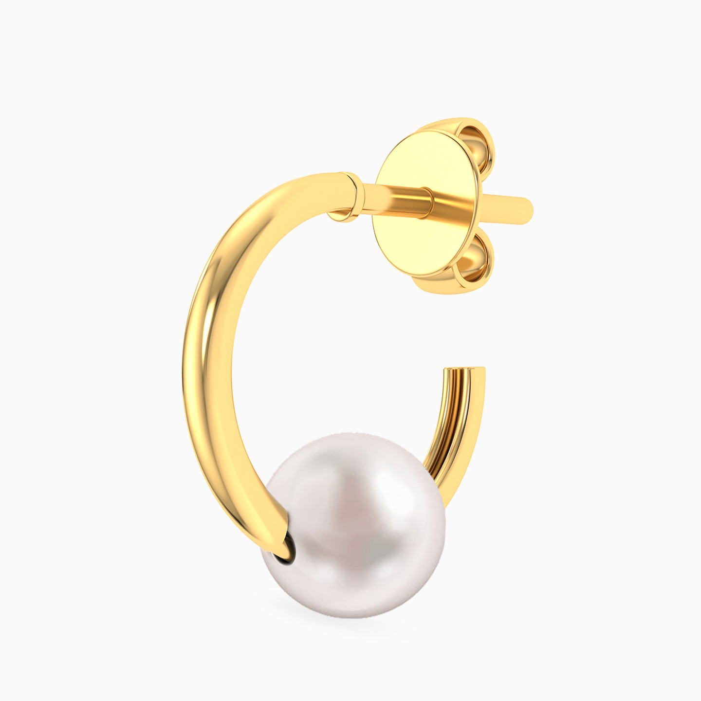 18K Gold Pearls Hoop Earrings - 3