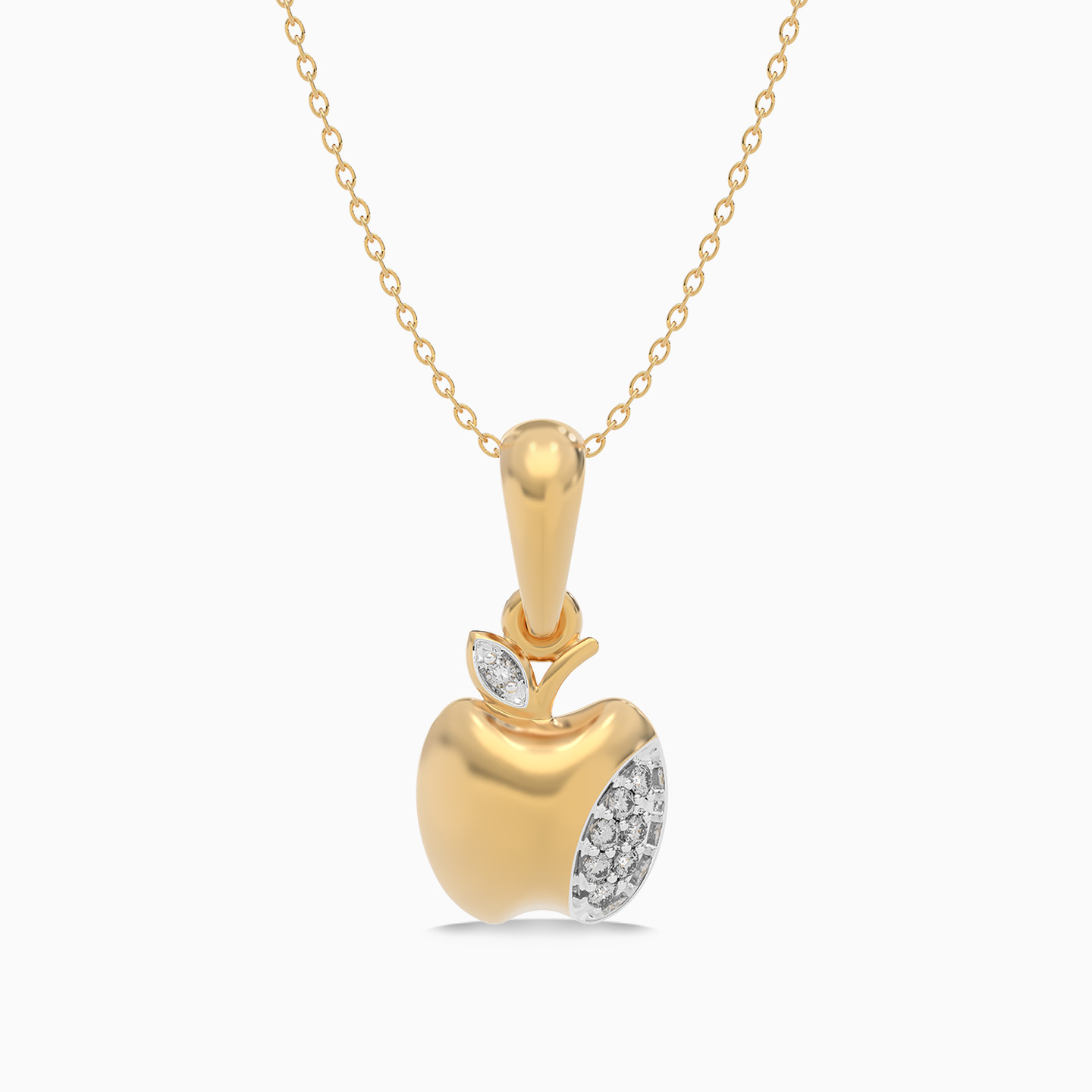 Kids Apple Diamonds Pendant in 18K Gold - 2 Kids Apple Diamonds Pendant in 18K Gold - 2