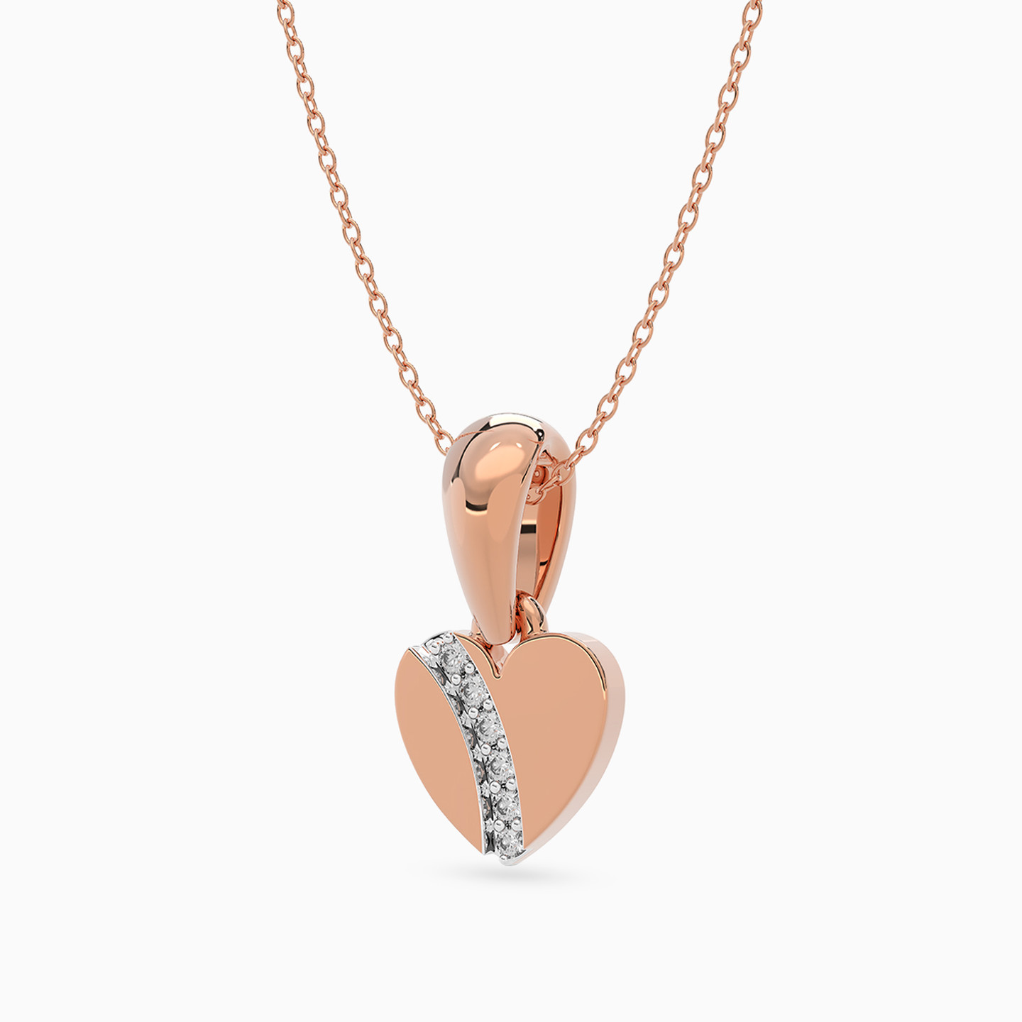 Kids Heart Diamonds Pendant in 18K Gold - 3 Kids Heart Diamonds Pendant in 18K Gold - 3