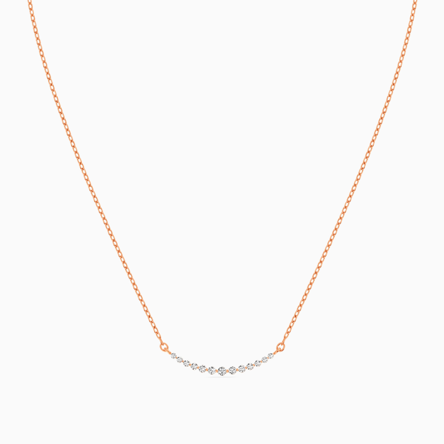 Round Diamond Necklace in 18K Gold - 2 Round Diamond Necklace in 18K Gold - 2