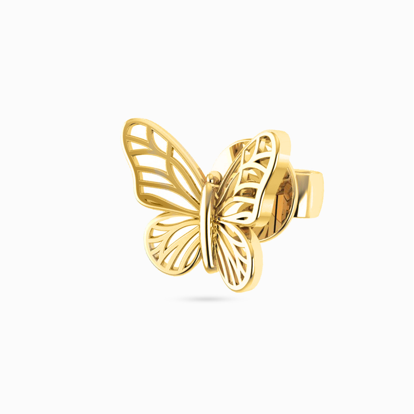 Butterfly Stud Earrings in 18K Gold - 3 Butterfly Stud Earrings in 18K Gold - 3