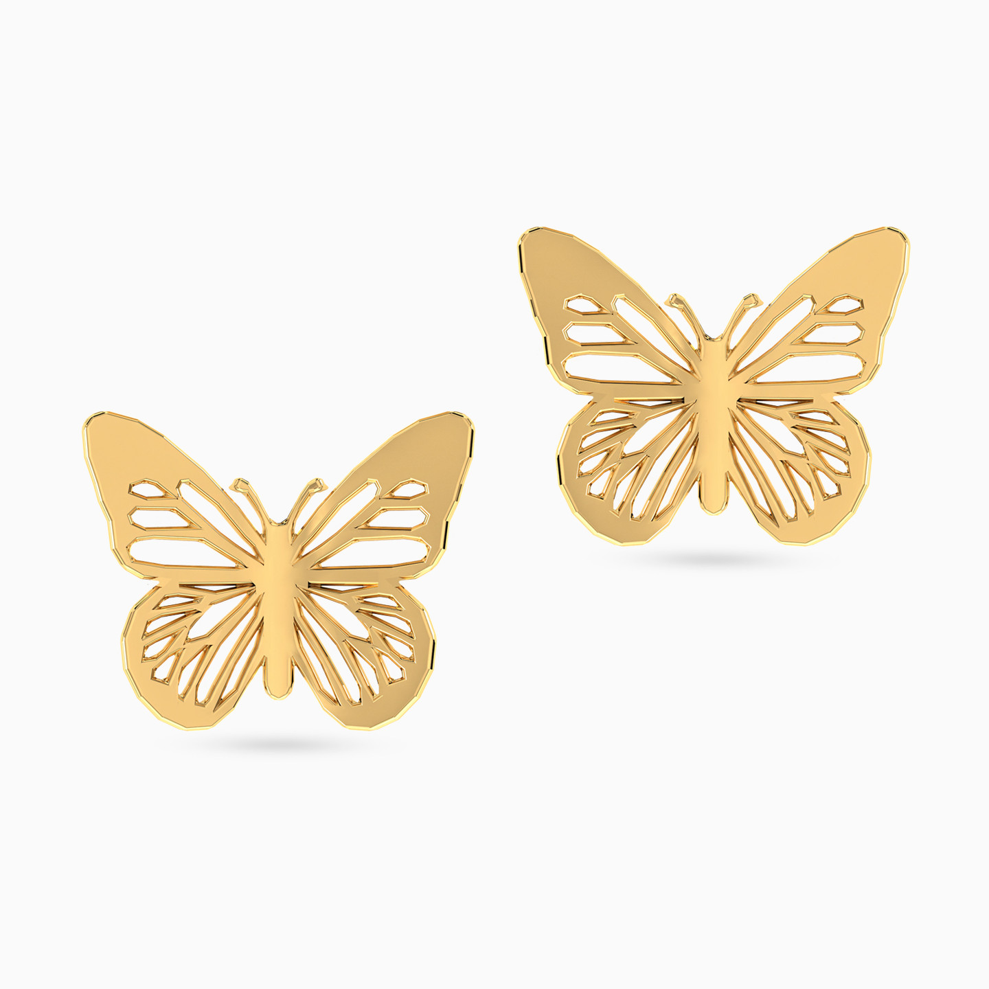 Butterfly Stud Earrings in 18K Gold - 3 Butterfly Stud Earrings in 18K Gold - 3