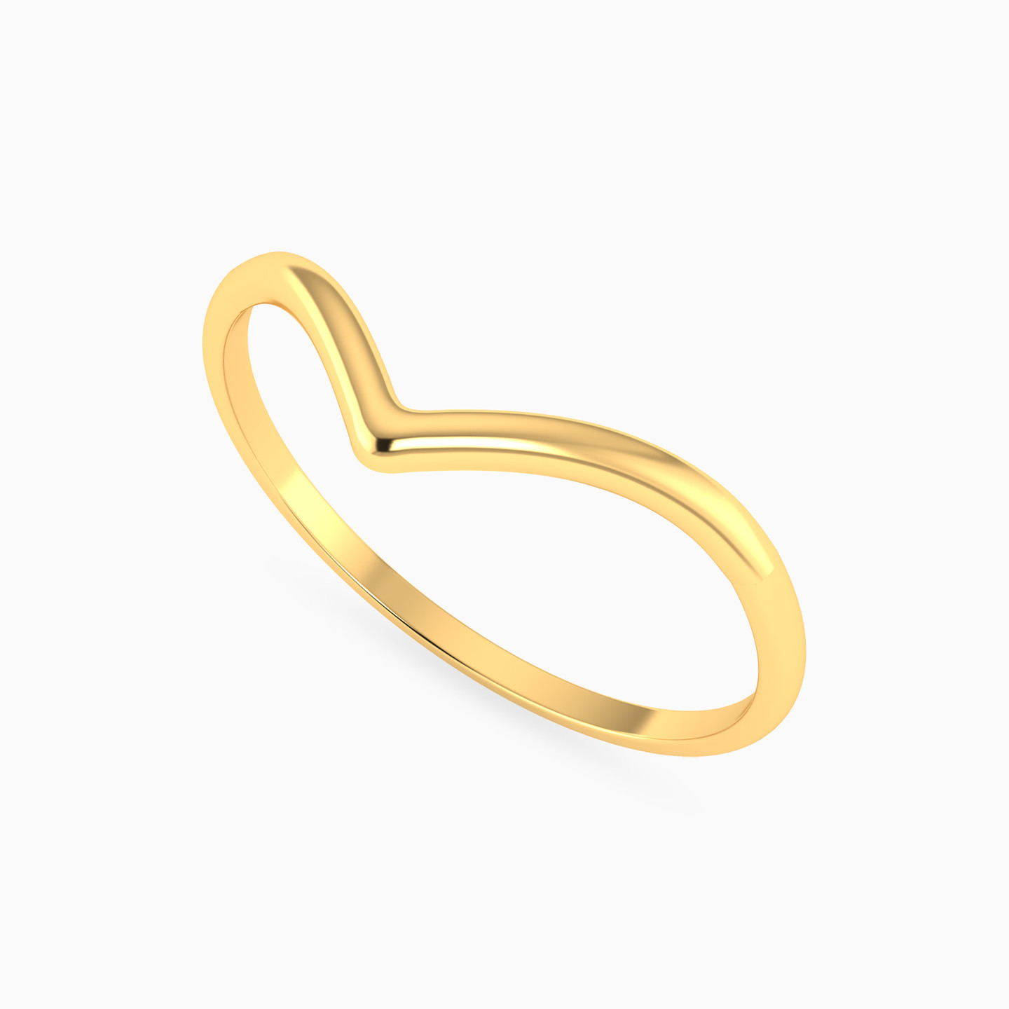 خاتم ستيتمنت ذهب عيار 18 قيراط شكل V - 3 خاتم ستيتمنت ذهب عيار 18 قيراط شكل V - 3