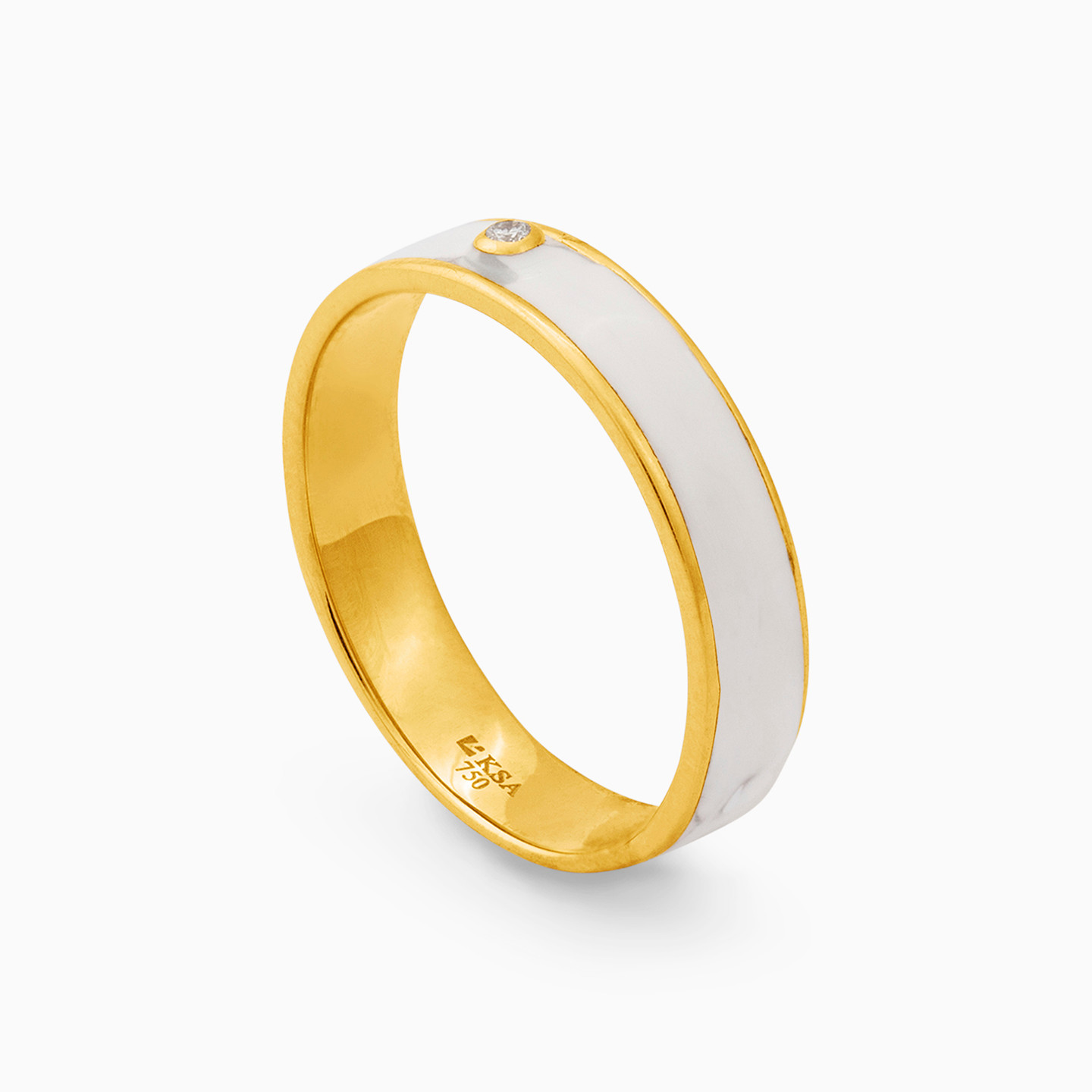 Slim Cubic Zirconia Ring in 18K Gold - 2