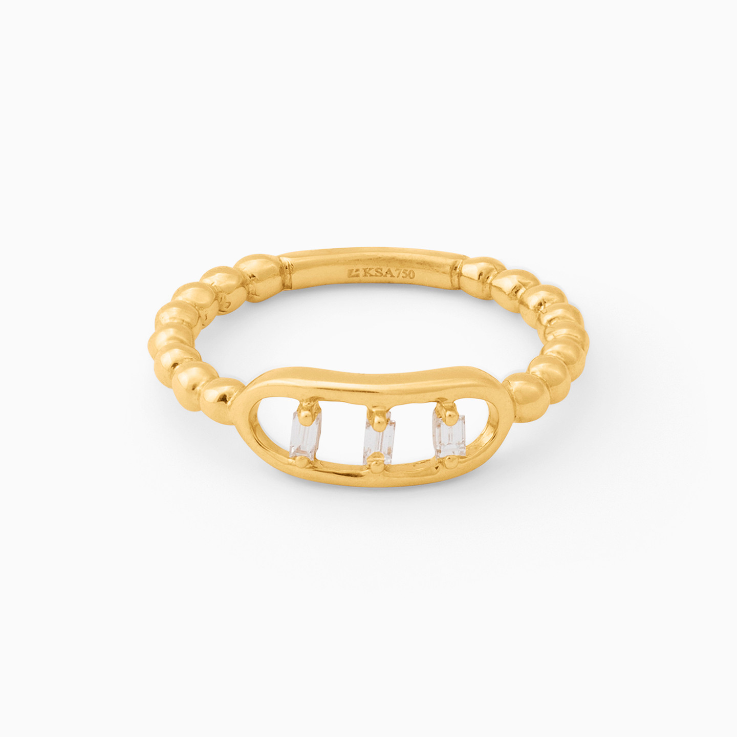 Oval Clear Stone Ring in 18K Gold Oval Clear Stone Ring in 18K Gold