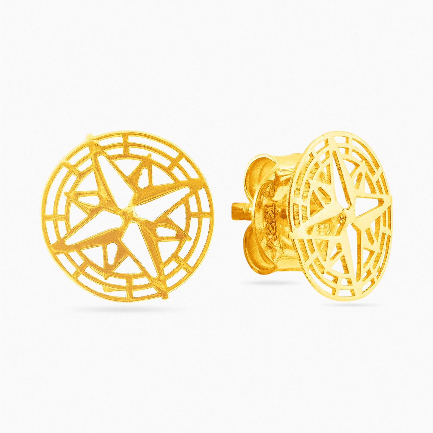 Kids Circle Stud Earrings in 18K Gold - 2