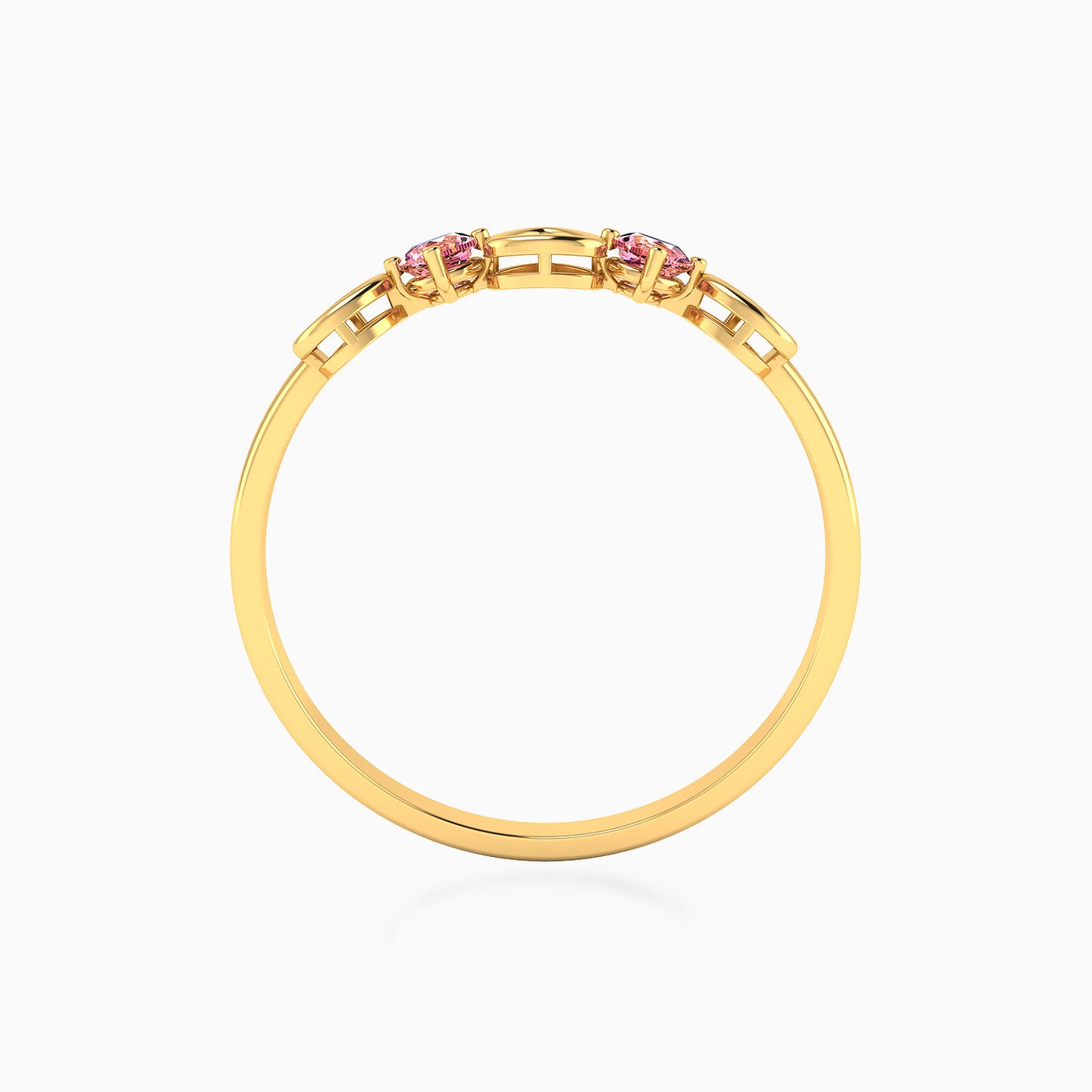 Triangle Colored Stones Ring in 18K Gold - 3