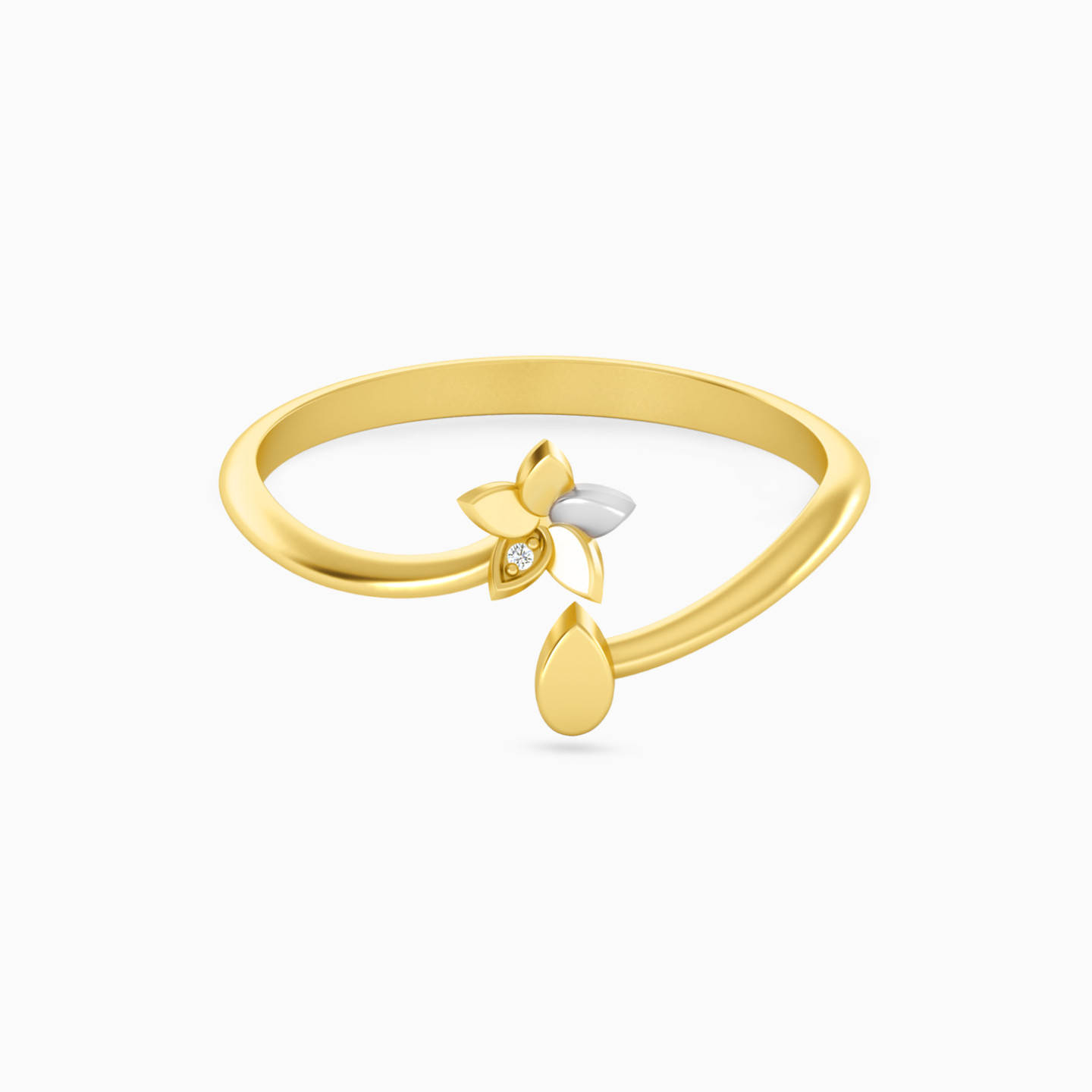 Flower Diamonds Two-headed Ring in 18K Gold