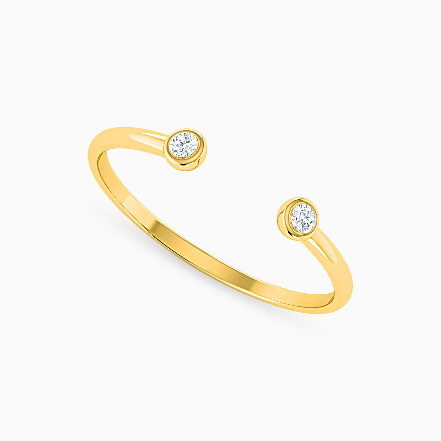 Brilliant Diamonds Two headed Ring in 18K Gold - 2