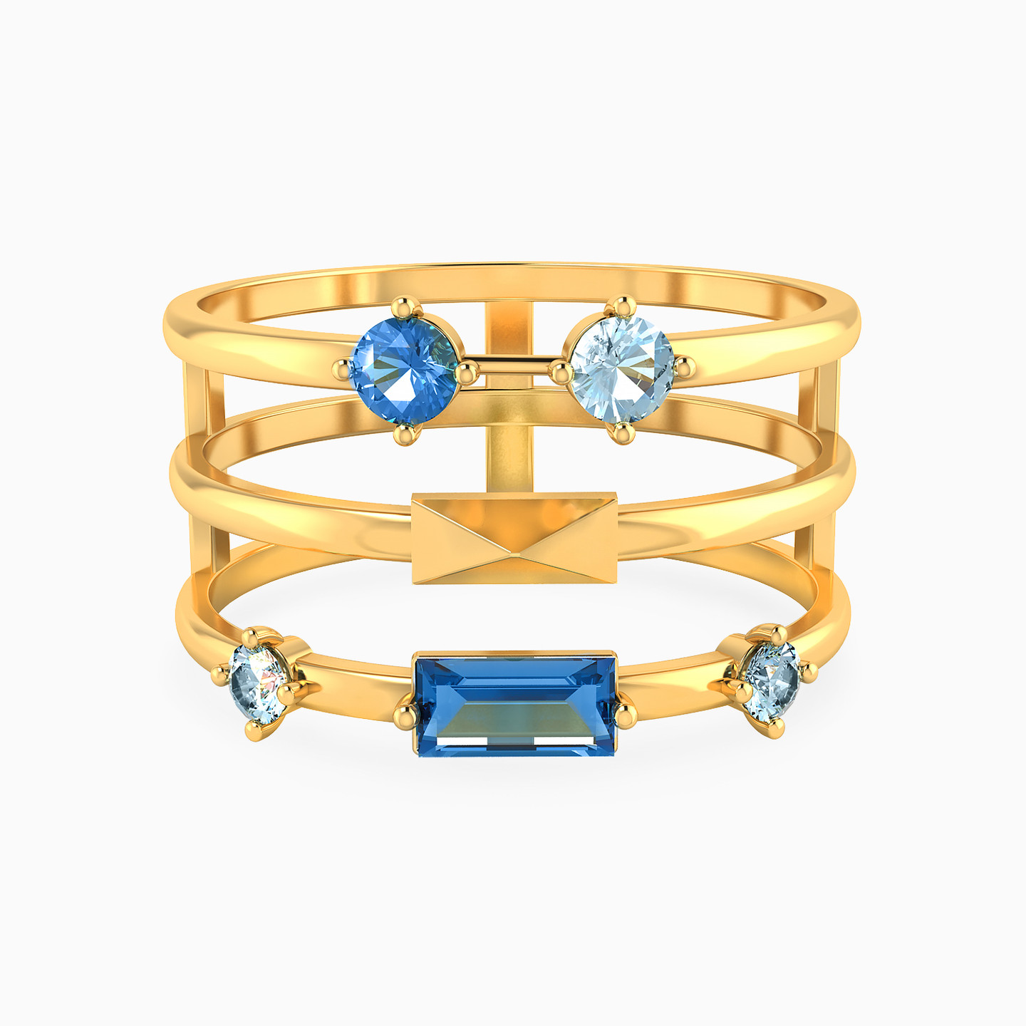 Layered Blue Stone Ring in 18K Gold Layered Blue Stone Ring in 18K Gold