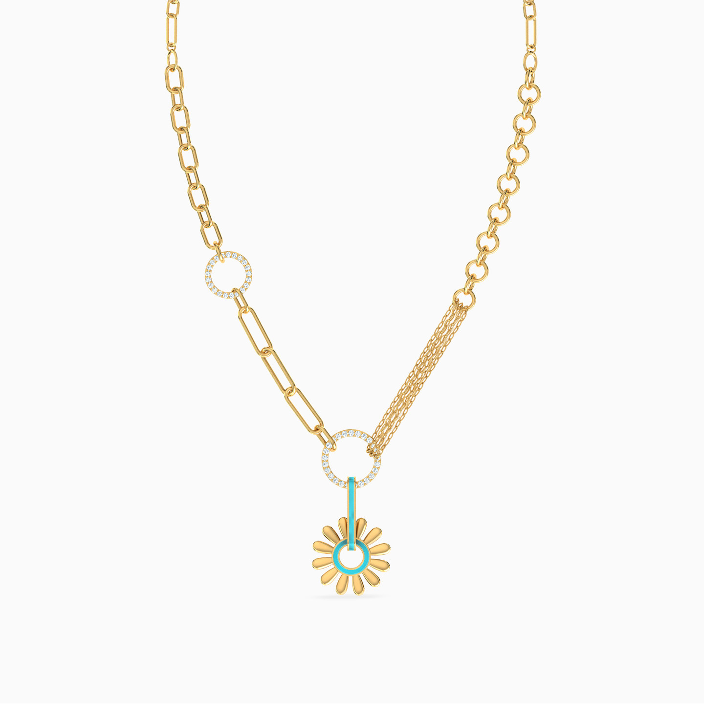 Daisy Flower Jewelry Set in 18K Gold (4 Pieces) - 2 Daisy Flower Jewelry Set in 18K Gold (4 Pieces) - 2