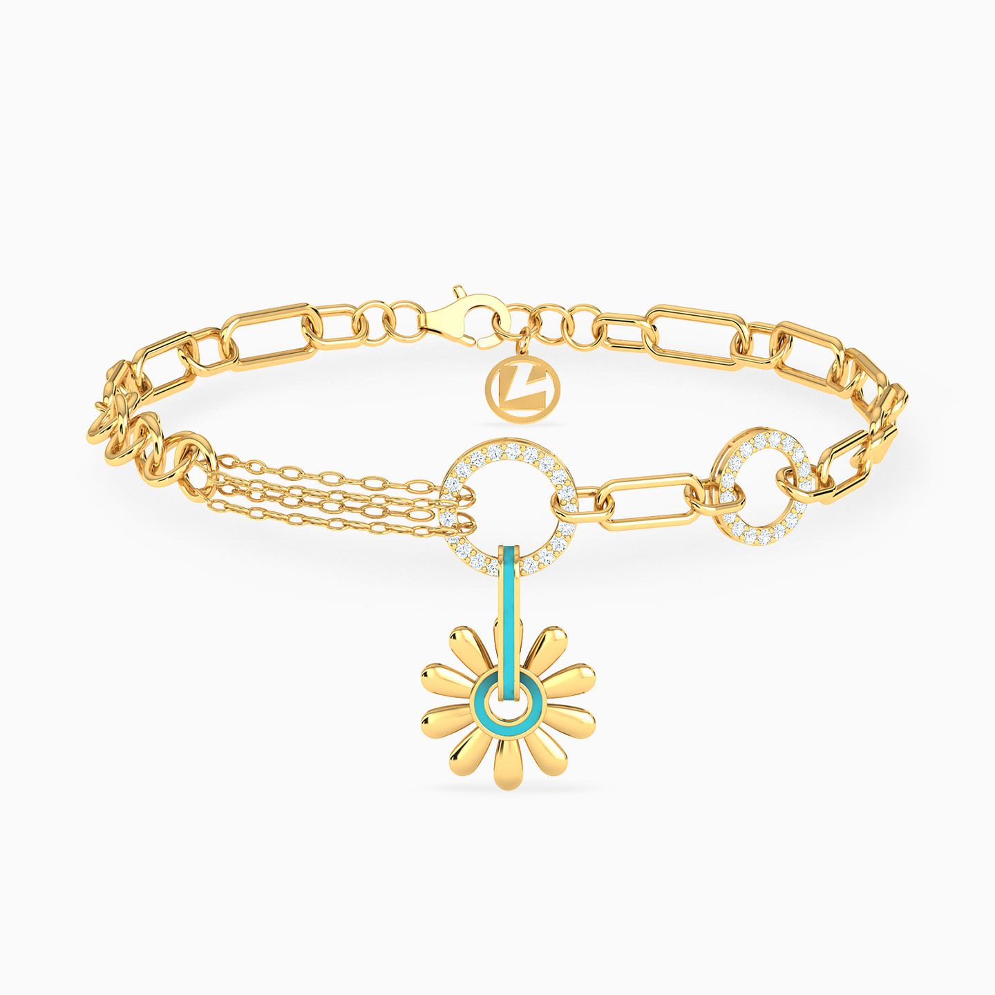 Daisy Flower Jewelry Set in 18K Gold (4 Pieces) - 3 Daisy Flower Jewelry Set in 18K Gold (4 Pieces) - 3