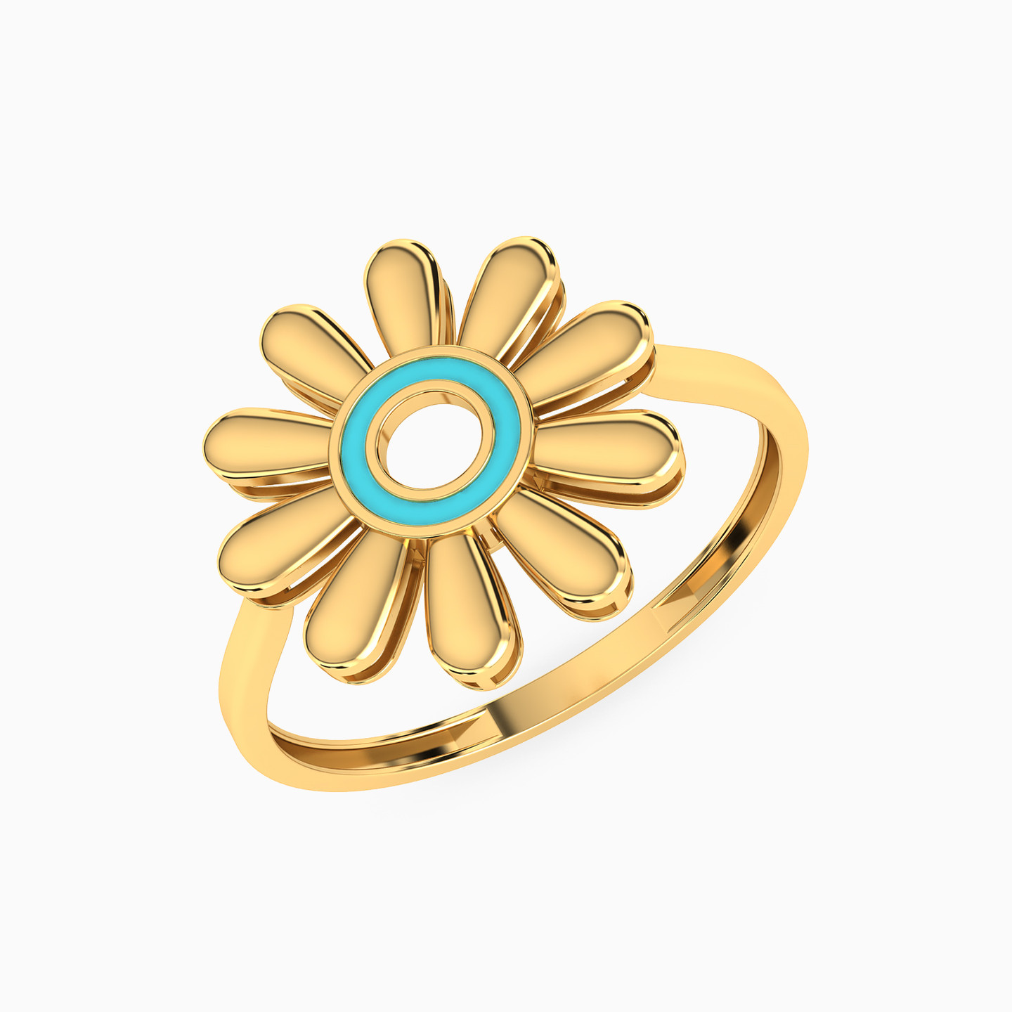 Daisy Flower Jewelry Set in 18K Gold (4 Pieces) - 4 Daisy Flower Jewelry Set in 18K Gold (4 Pieces) - 4
