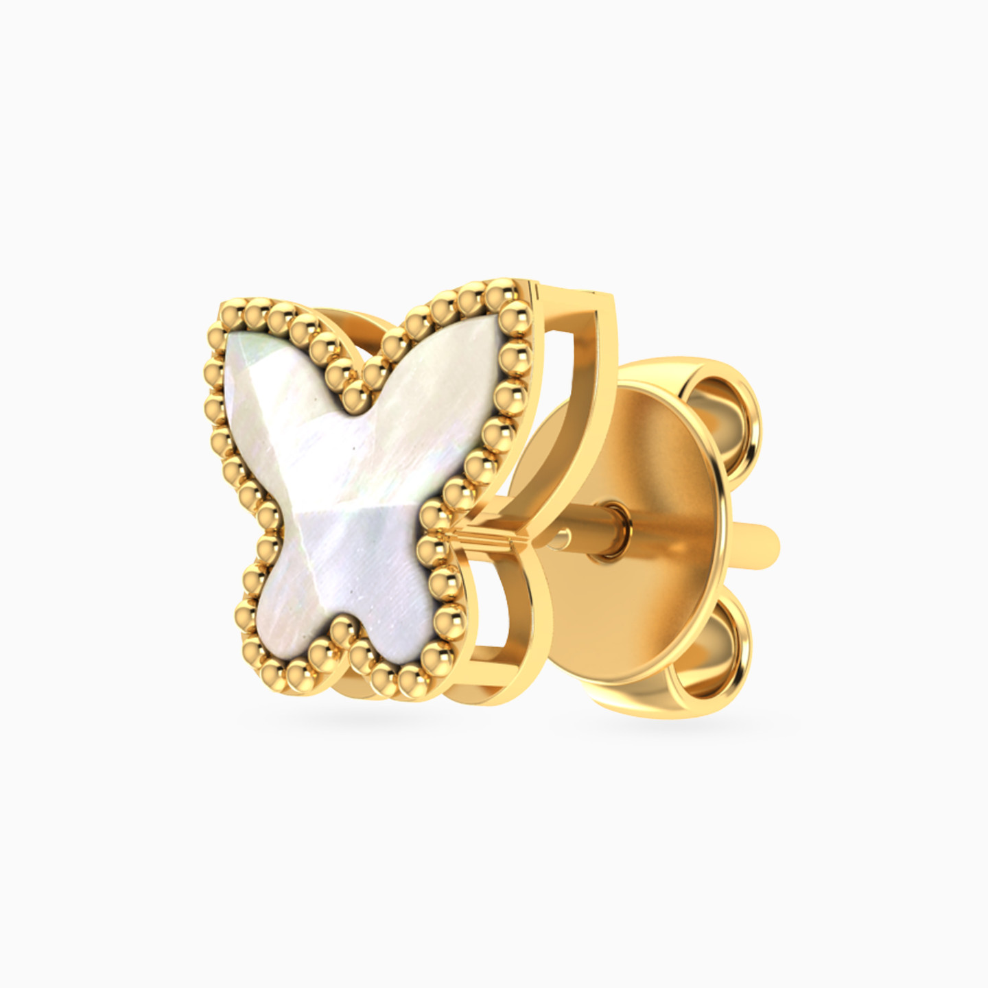 Kids Butterfly Pearls Stud Earrings in 18K Gold - 3 Kids Butterfly Pearls Stud Earrings in 18K Gold - 3