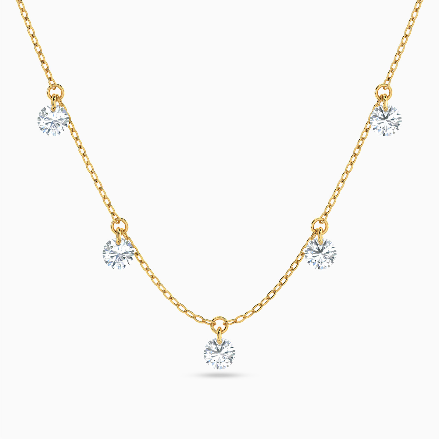 18K Gold Cubic Zirconia Chain Necklace