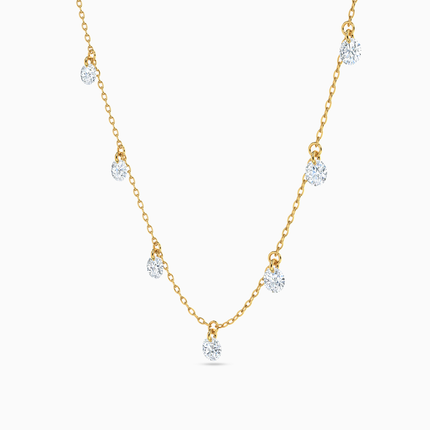 18K Gold Cubic Zirconia Chain Necklace - 2
