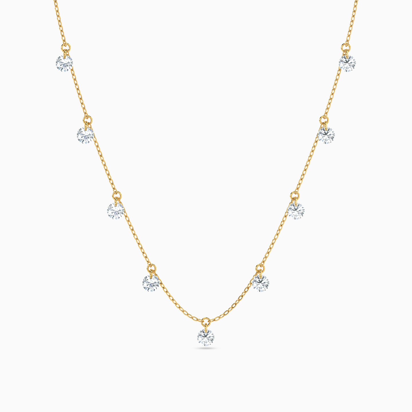 18K Gold Cubic Zirconia Chain Necklace - 3