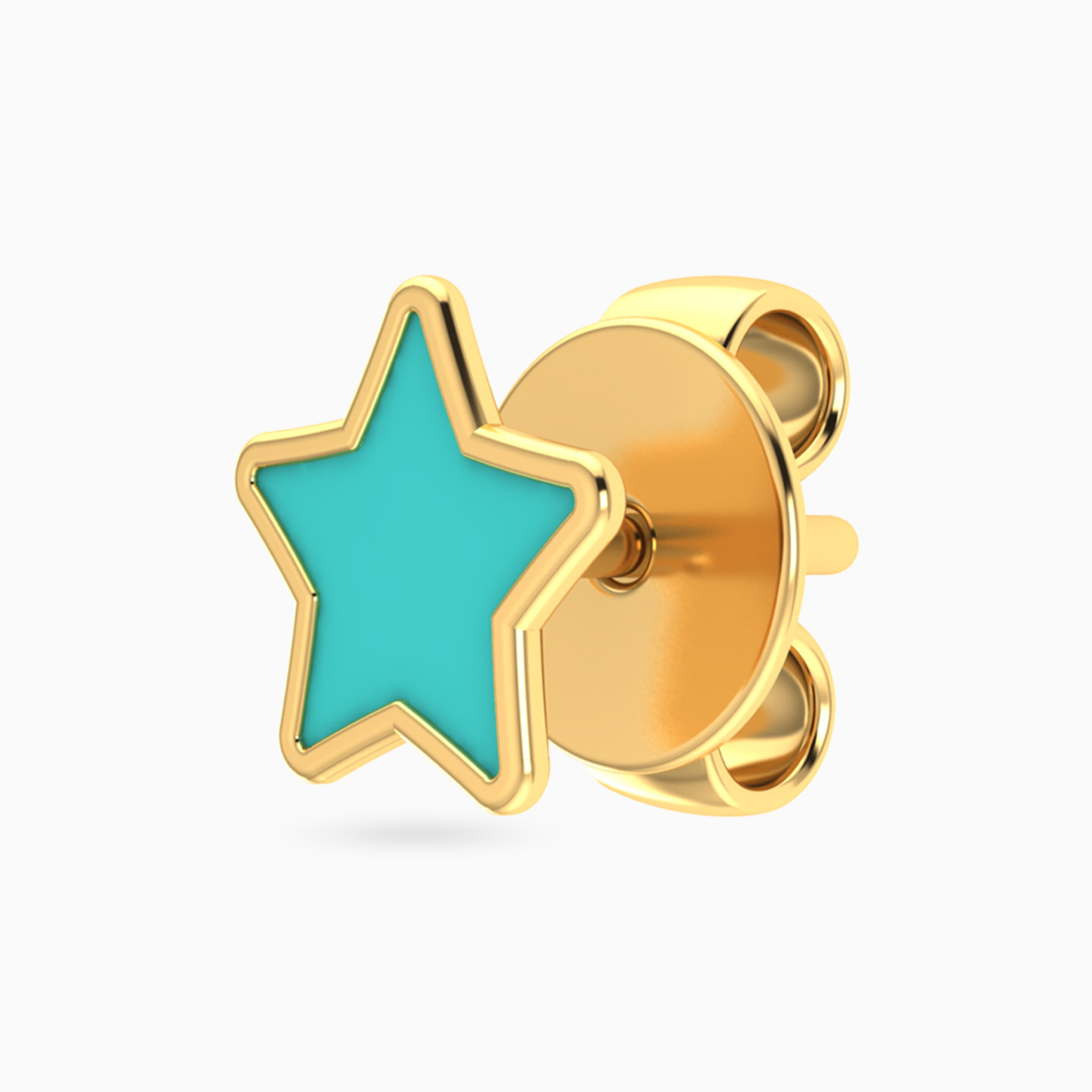 Kids Star Enamel Coated Stud Earrings in 18K Gold - 3 Kids Star Enamel Coated Stud Earrings in 18K Gold - 3