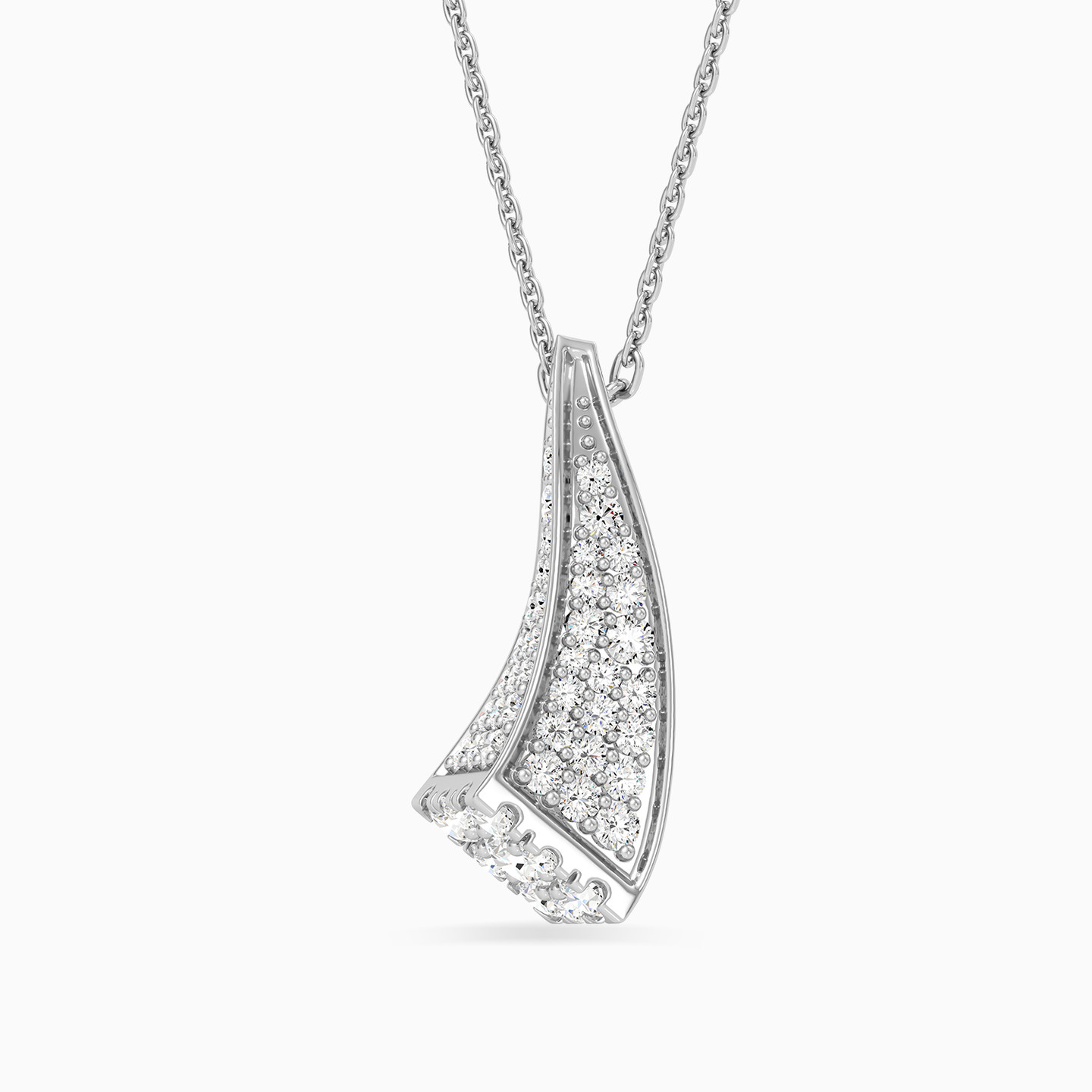 Triangle Diamond Necklace in 18K Gold - 2 Triangle Diamond Necklace in 18K Gold - 2