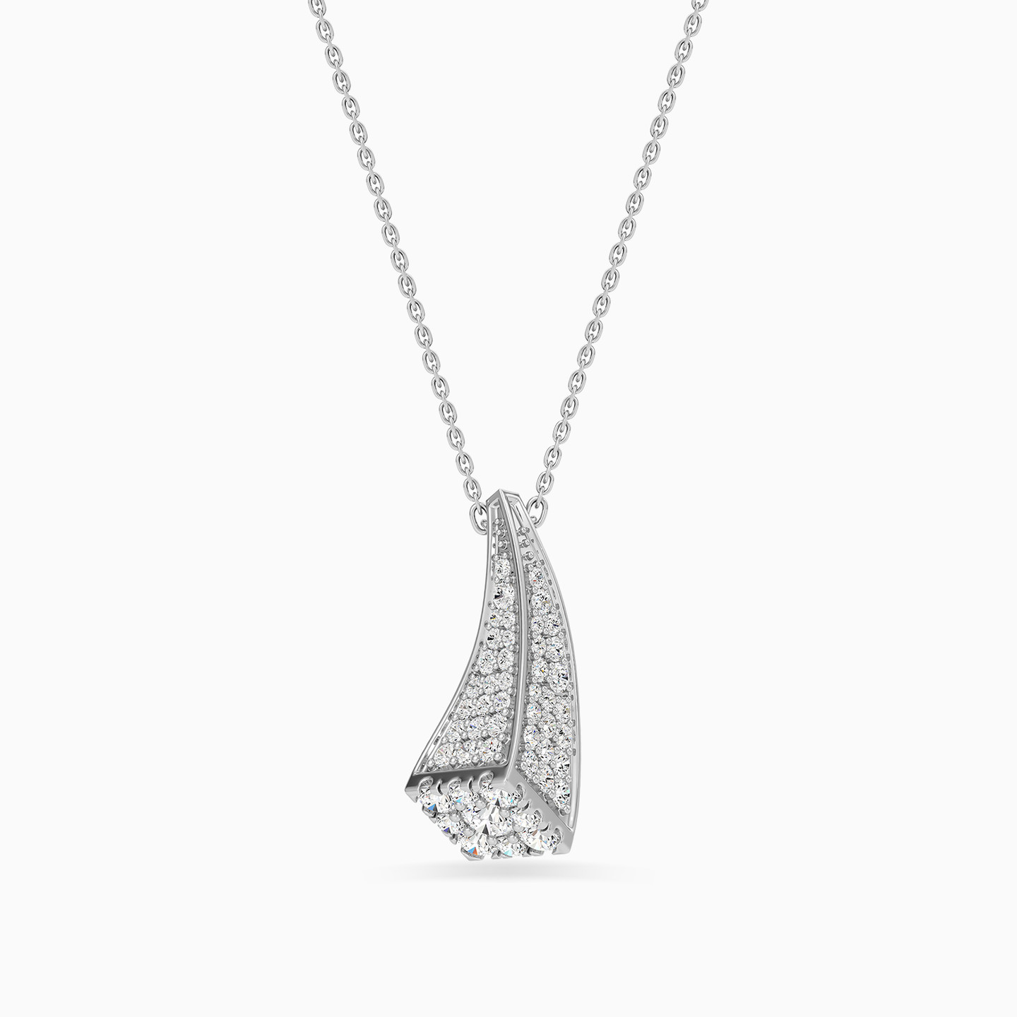 Triangle Diamond Necklace in 18K Gold - 3 Triangle Diamond Necklace in 18K Gold - 3