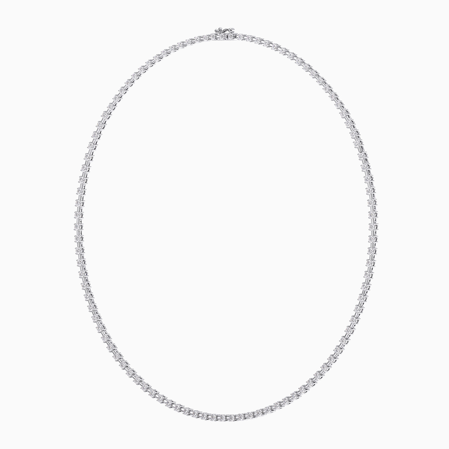 Circle Diamond Chain Necklace in 18K Gold - 2 Circle Diamond Chain Necklace in 18K Gold - 2
