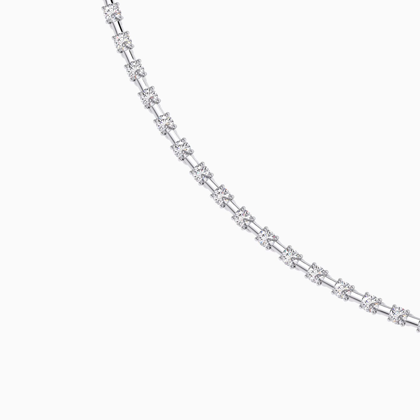 Circle Diamond Chain Necklace in 18K Gold - 3 Circle Diamond Chain Necklace in 18K Gold - 3