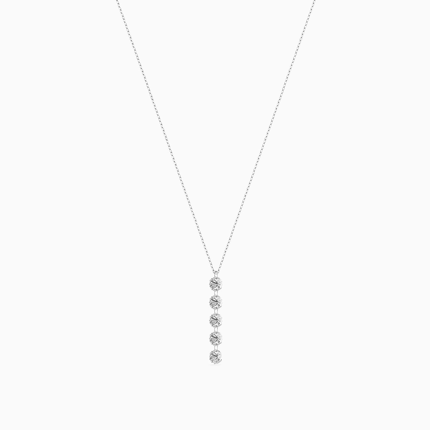 Round Clear Stone Necklace in 18K Gold - 2