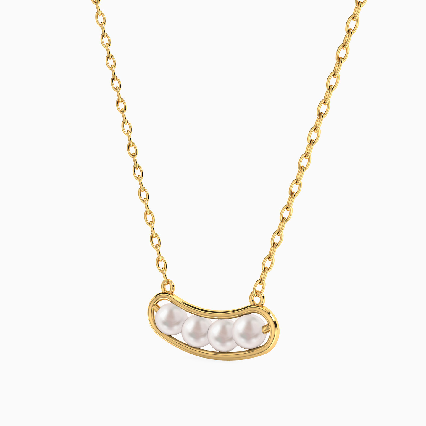 Arc Pearl Necklace in 18K Gold - 2 Arc Pearl Necklace in 18K Gold - 2