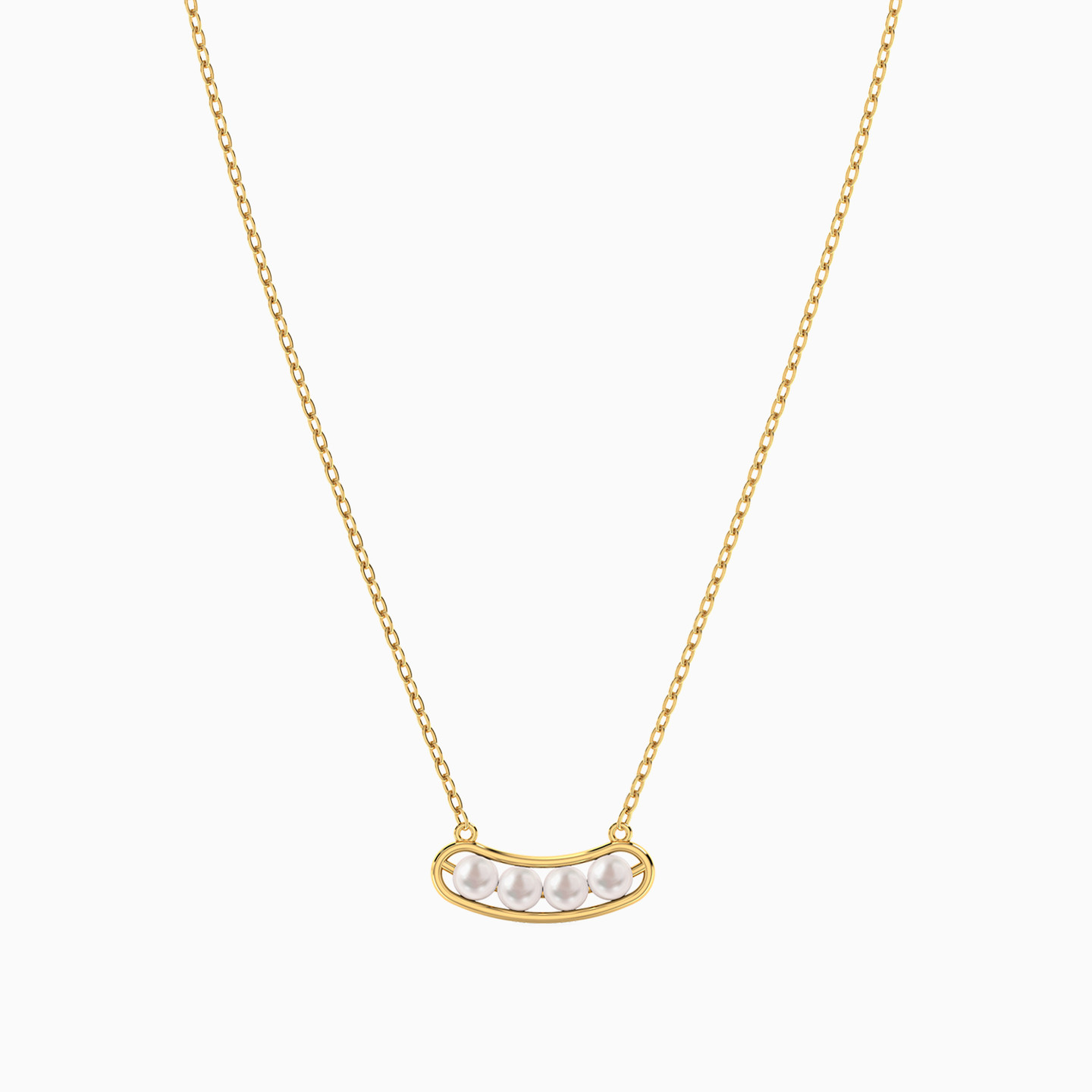 Arc Pearl Necklace in 18K Gold - 3 Arc Pearl Necklace in 18K Gold - 3