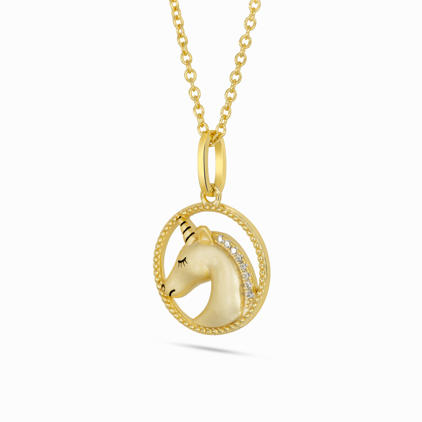 Horse Clear Stone Gold Plated Necklace - 2 Horse Clear Stone Gold Plated Necklace - 2