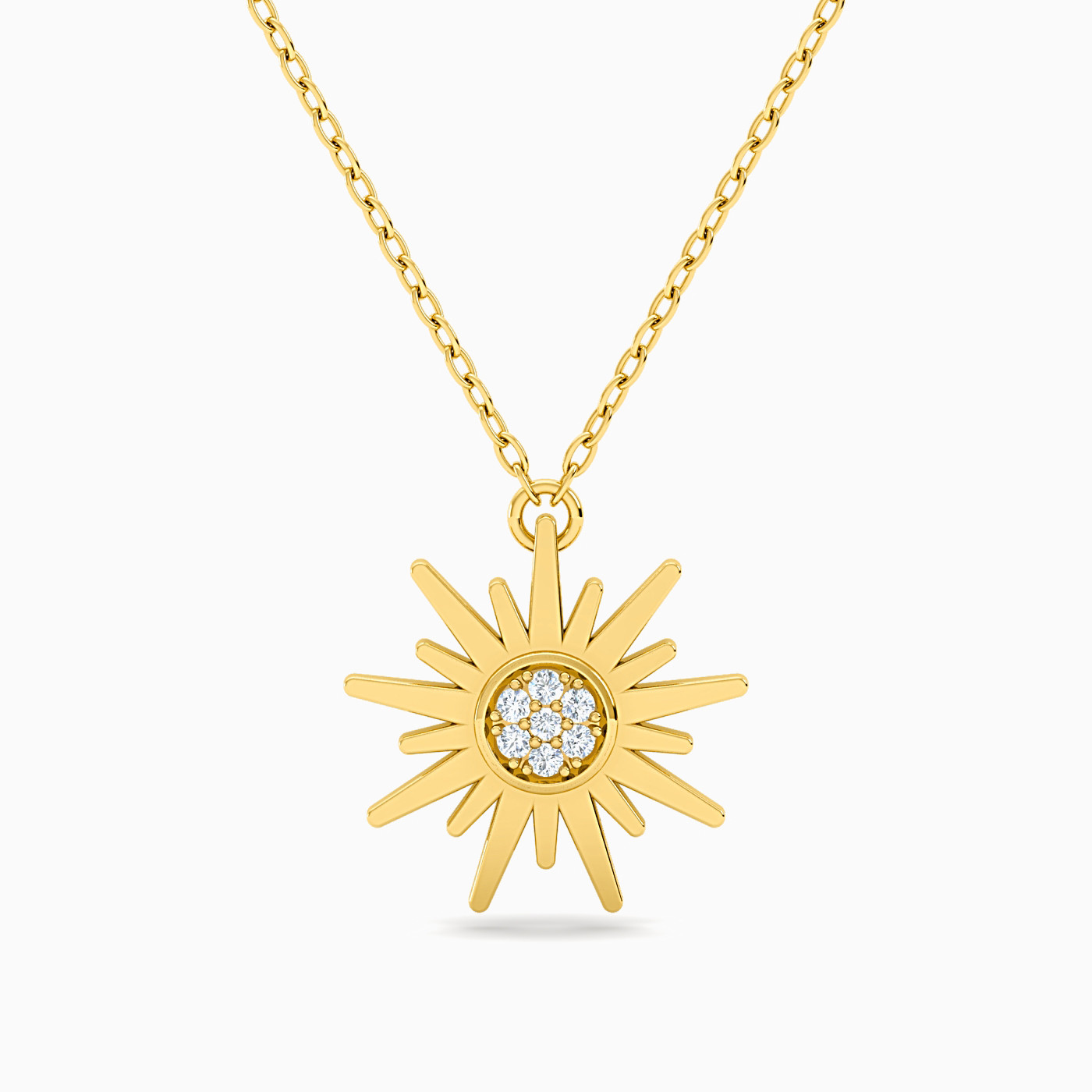 Sun Diamond Necklace in 18K Gold Sun Diamond Necklace in 18K Gold