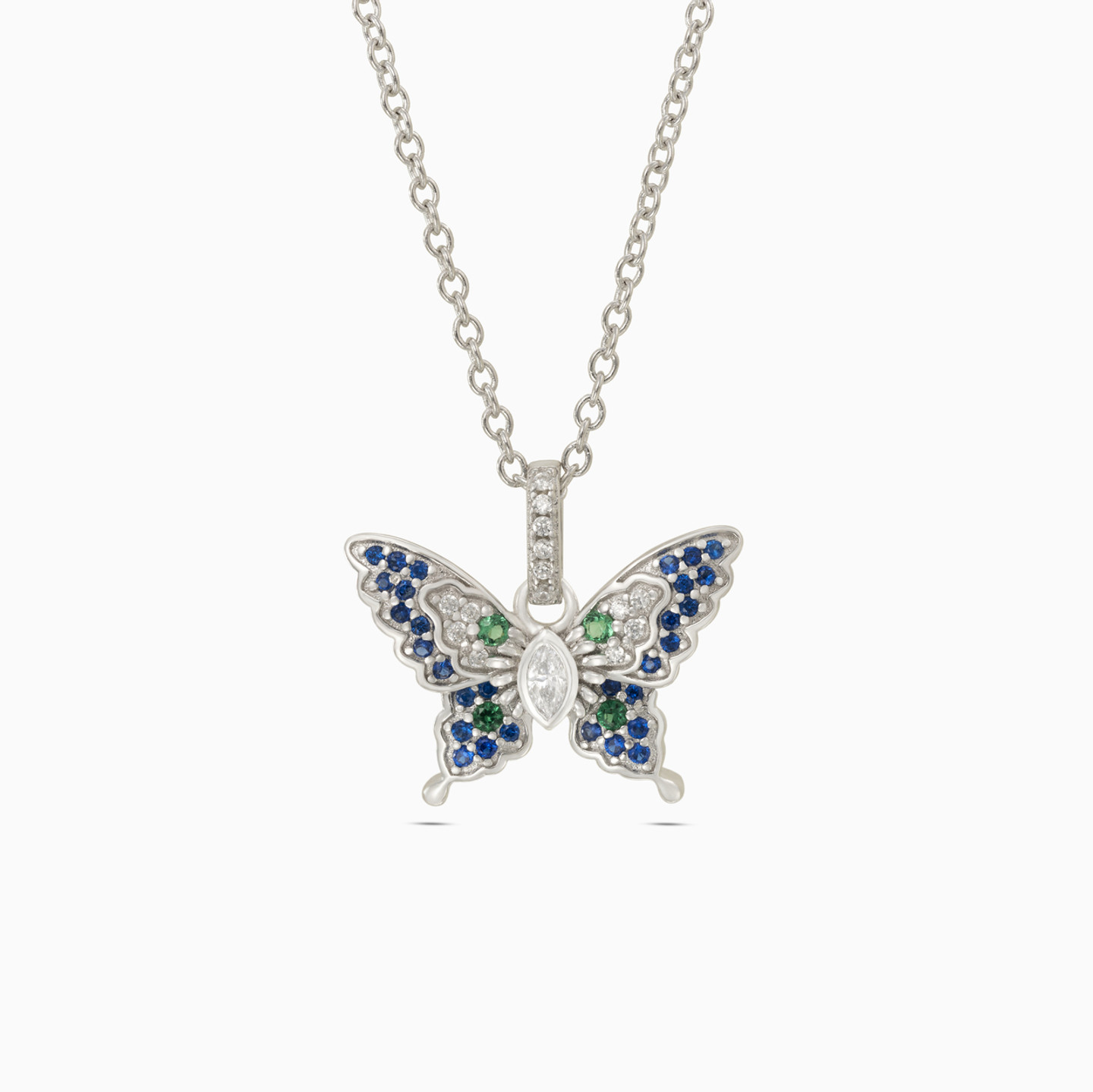 Butterfly Blue Stone Sterling Silver Necklace Butterfly Blue Stone Sterling Silver Necklace