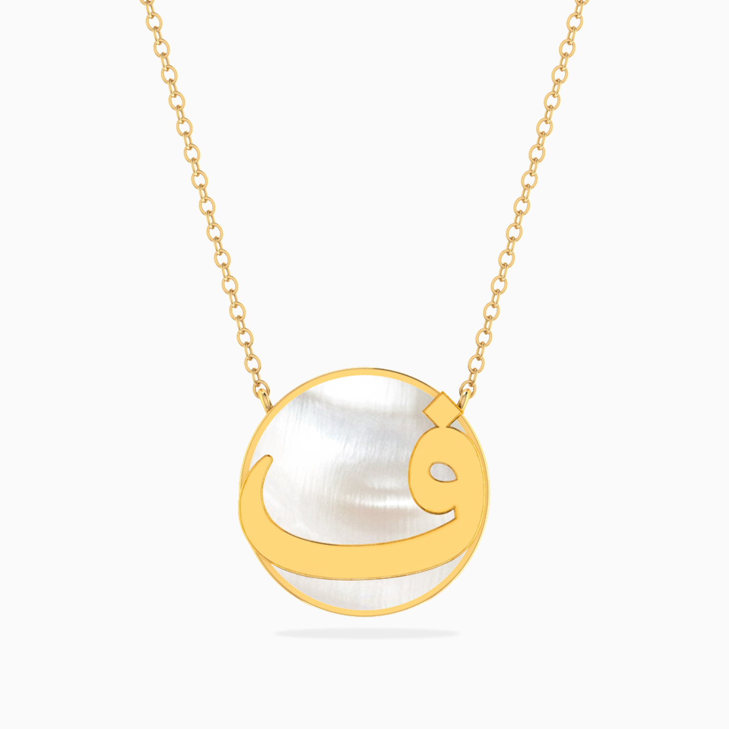Letter Fa Pearl Necklace in 18K Gold Letter Fa Pearl Necklace in 18K Gold