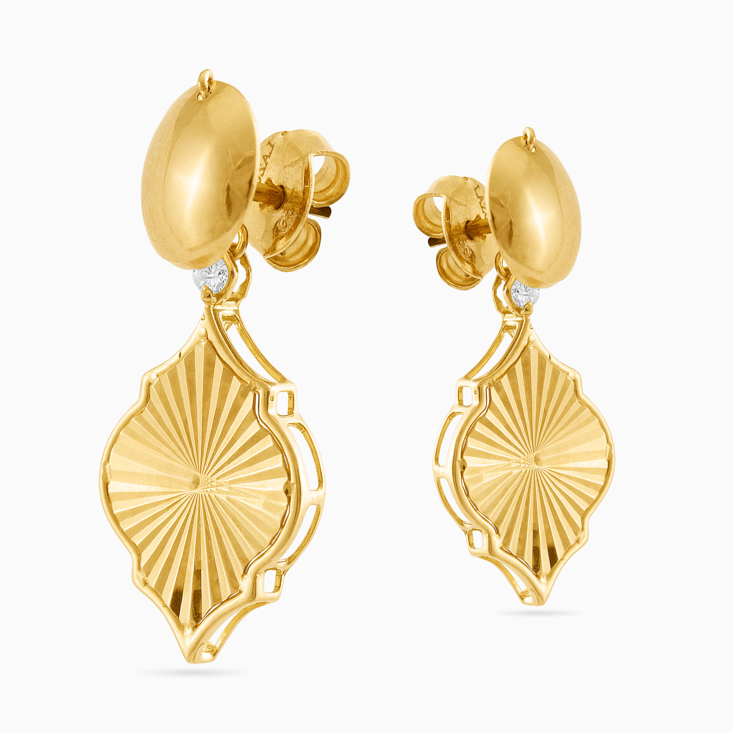 Arabesque Diamond Drop Earrings in 18K Gold - 3 Arabesque Diamond Drop Earrings in 18K Gold - 3
