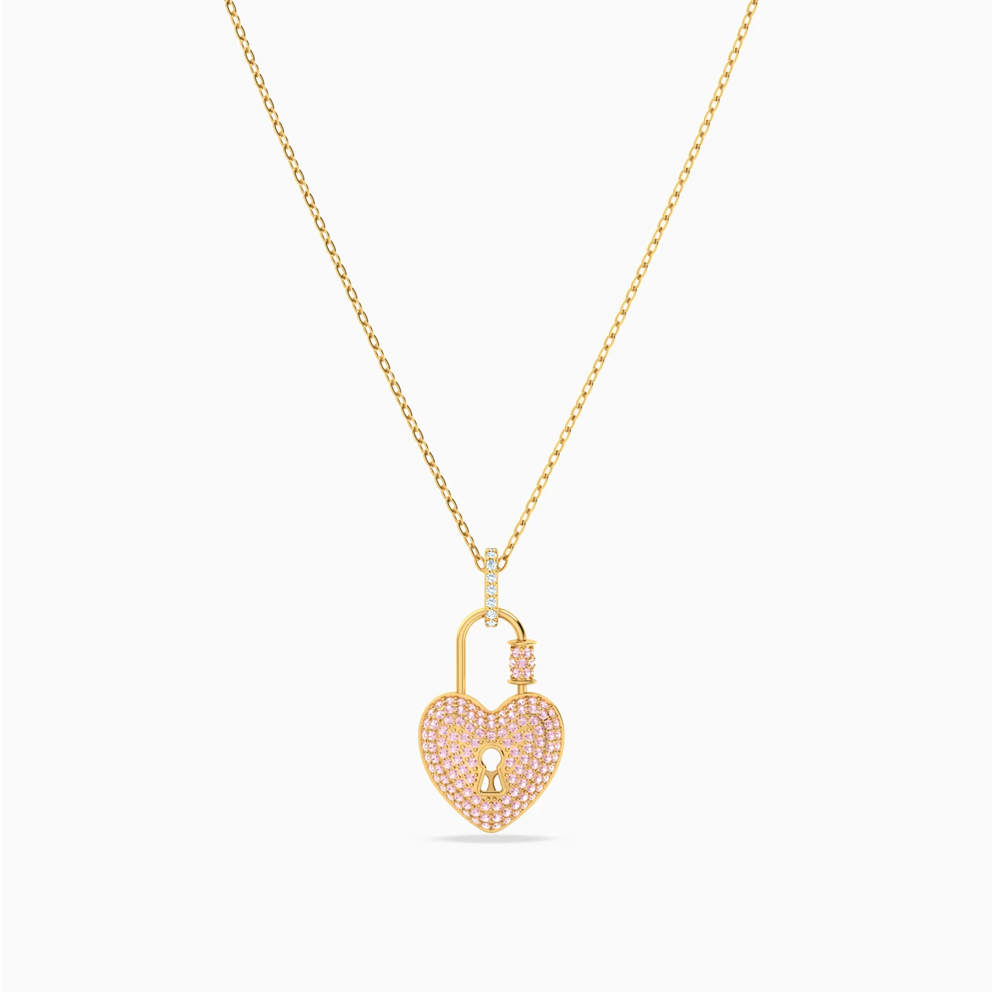 Heart Rose Stone Necklace in 18K Gold - 3 Heart Rose Stone Necklace in 18K Gold - 3