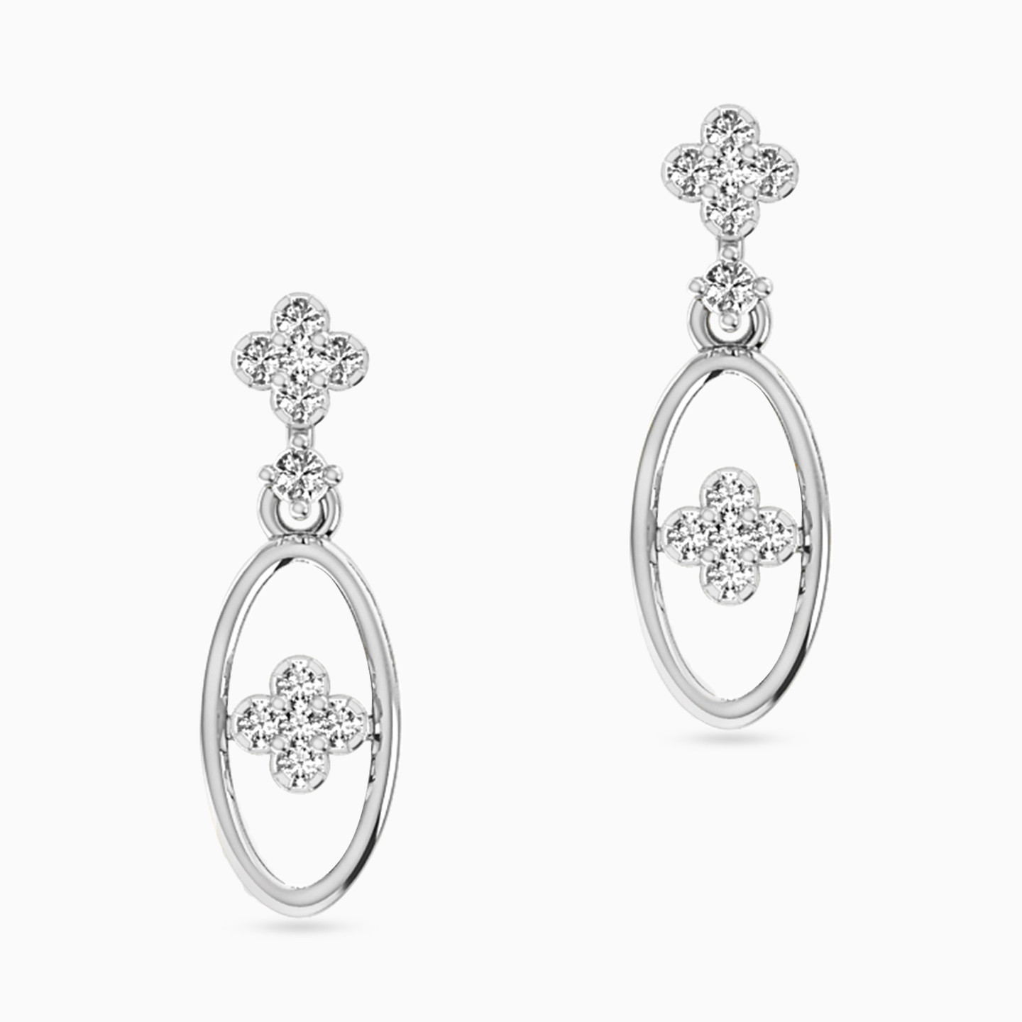 Oval Diamond Drop Earrings in 18K Gold Oval Diamond Drop Earrings in 18K Gold