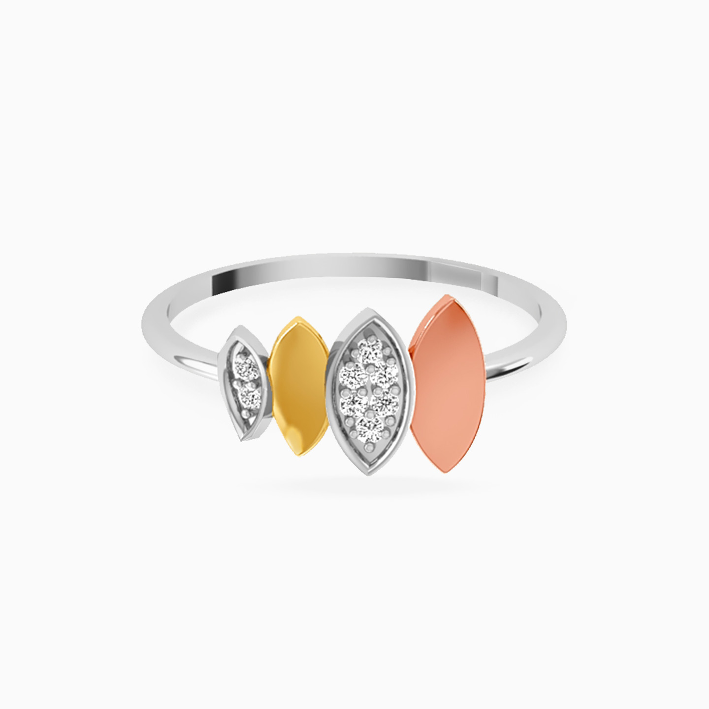 Marquise Diamonds Statement Ring in 18K Gold
