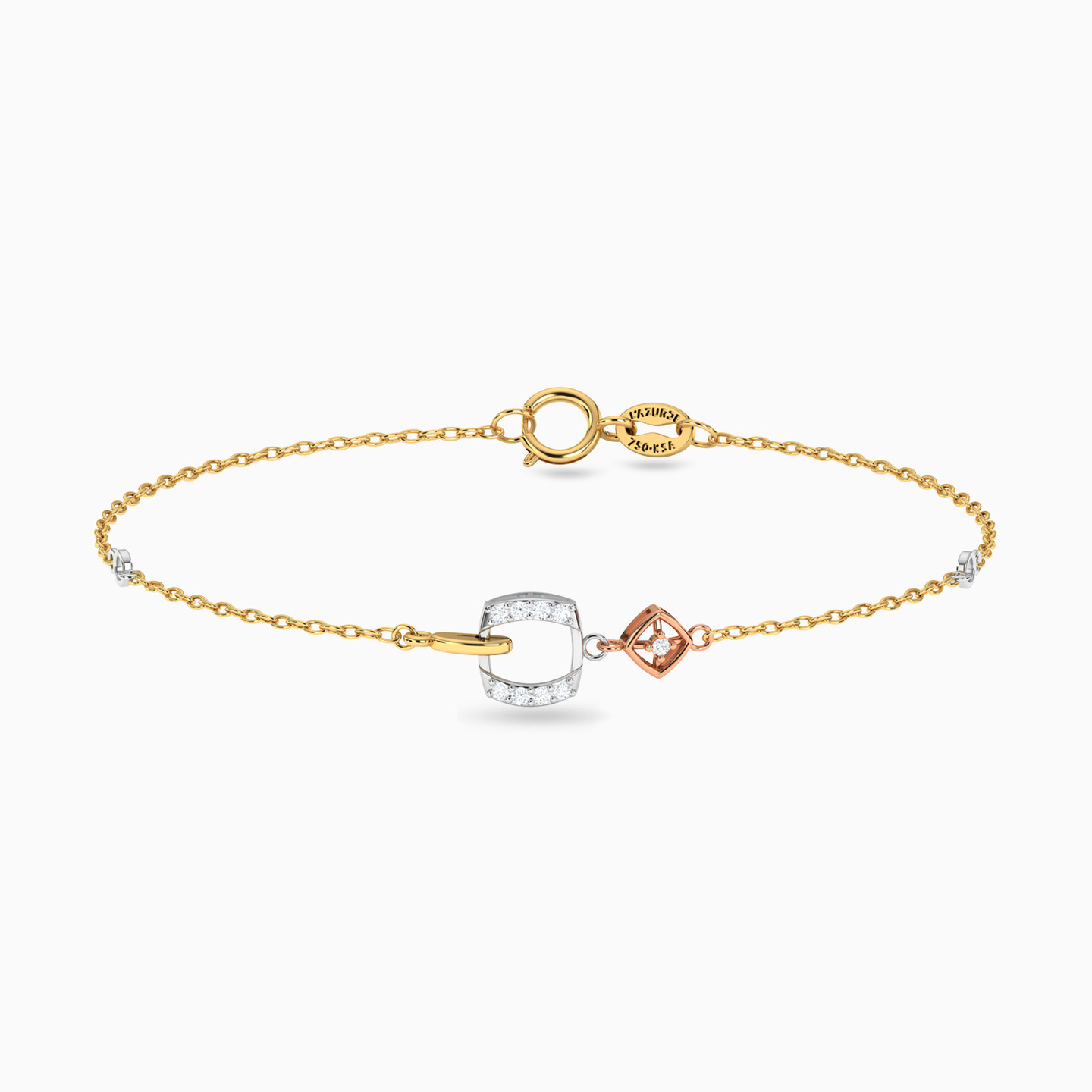 Square Diamond Chain Bracelet in 18K Gold Square Diamond Chain Bracelet in 18K Gold