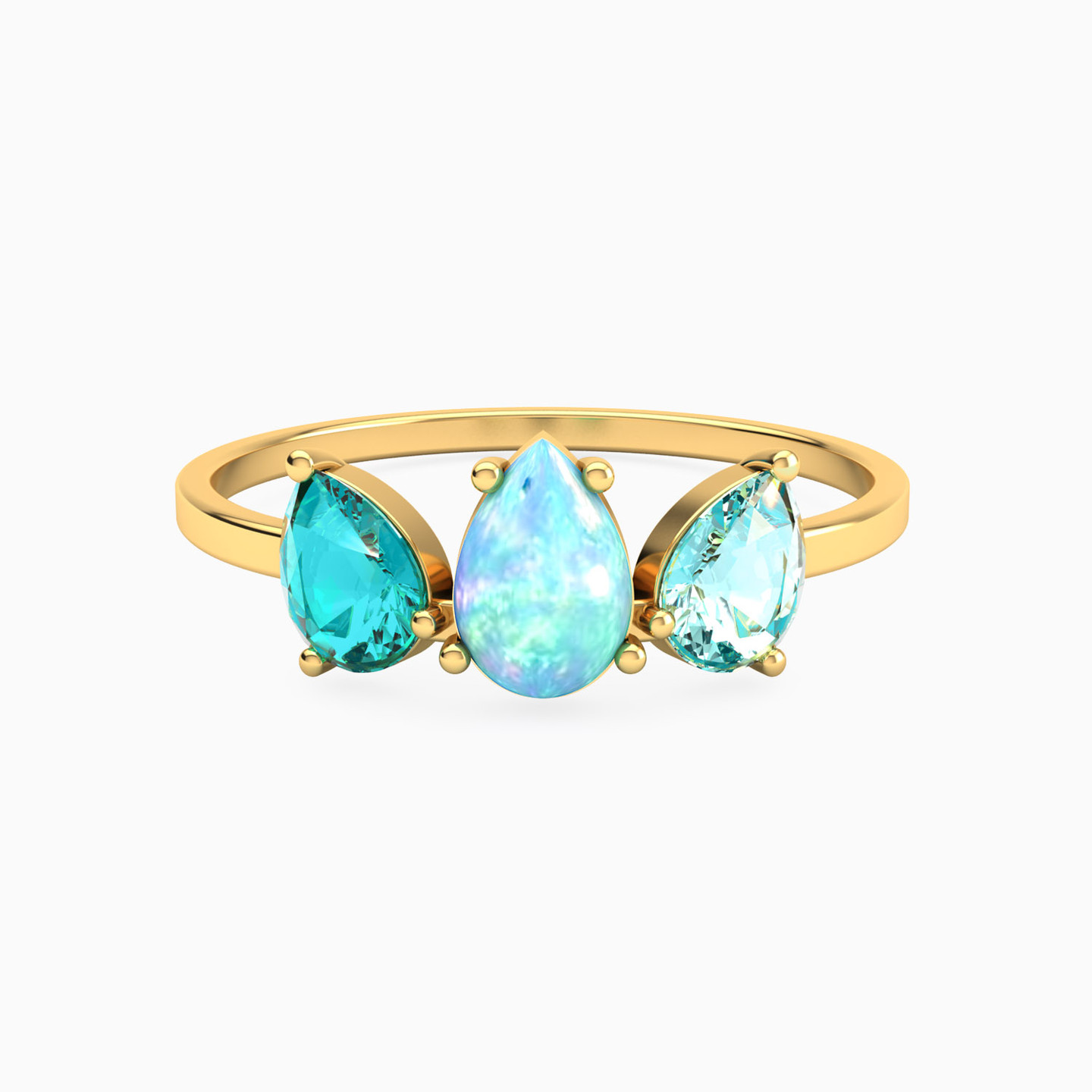 Pear Colored Stones Statement Ring in 18K Gold Pear Colored Stones Statement Ring in 18K Gold