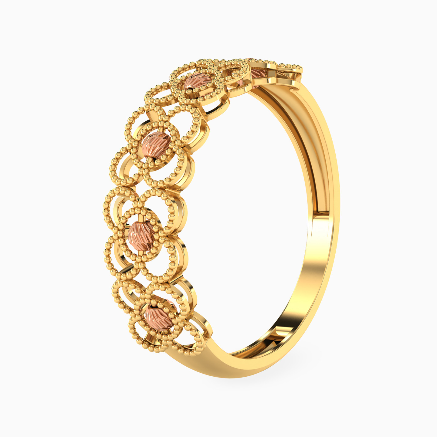 Flower Cubic Zirconia Twin Rings in 21K Gold - 3 Flower Cubic Zirconia Twin Rings in 21K Gold - 3