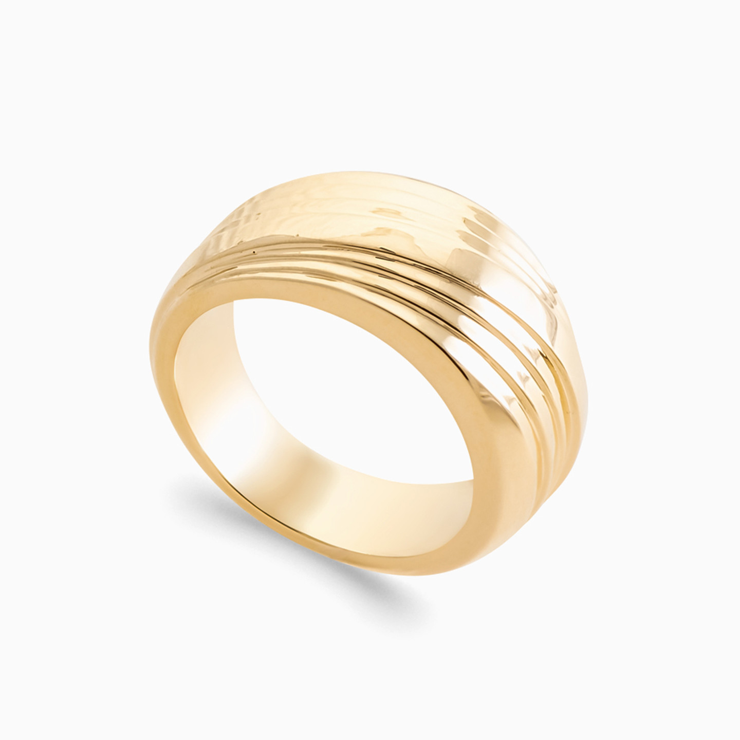 Broad Gold Plates Statement Ring