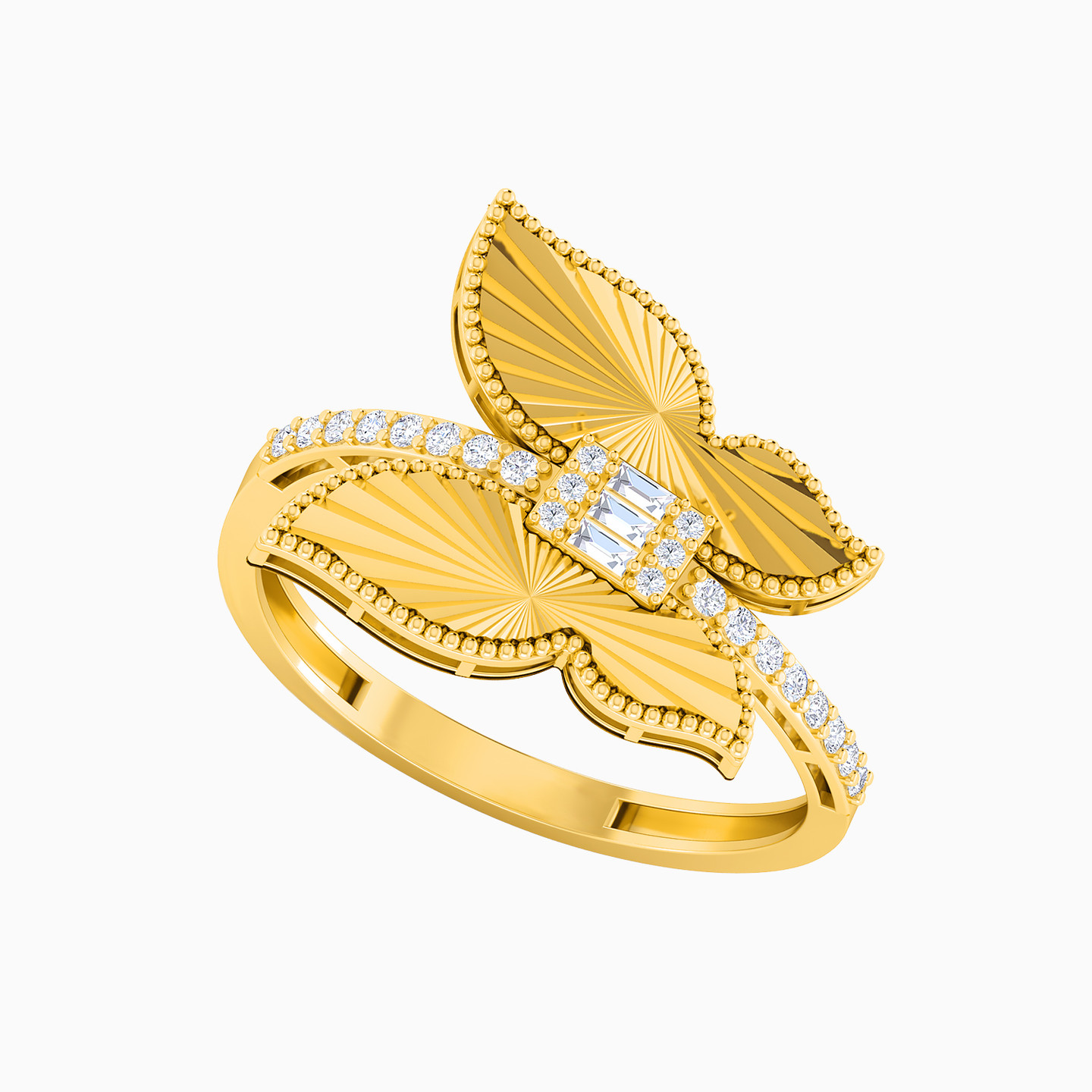 21K Gold Cubic Zirconia Statement Ring - 2