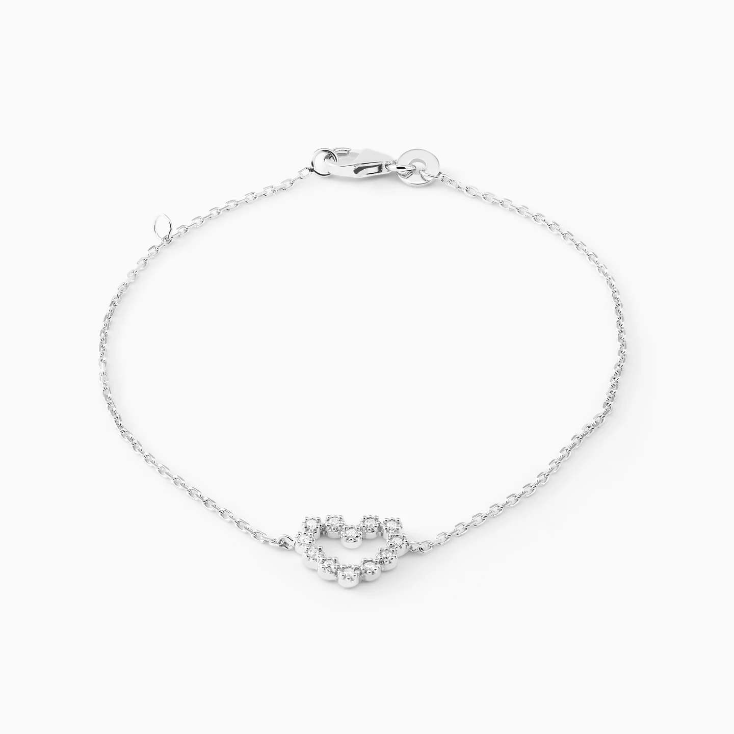 Heart Cubic Zirconia Sterling Silver Chain Bracelet Heart Cubic Zirconia Sterling Silver Chain Bracelet